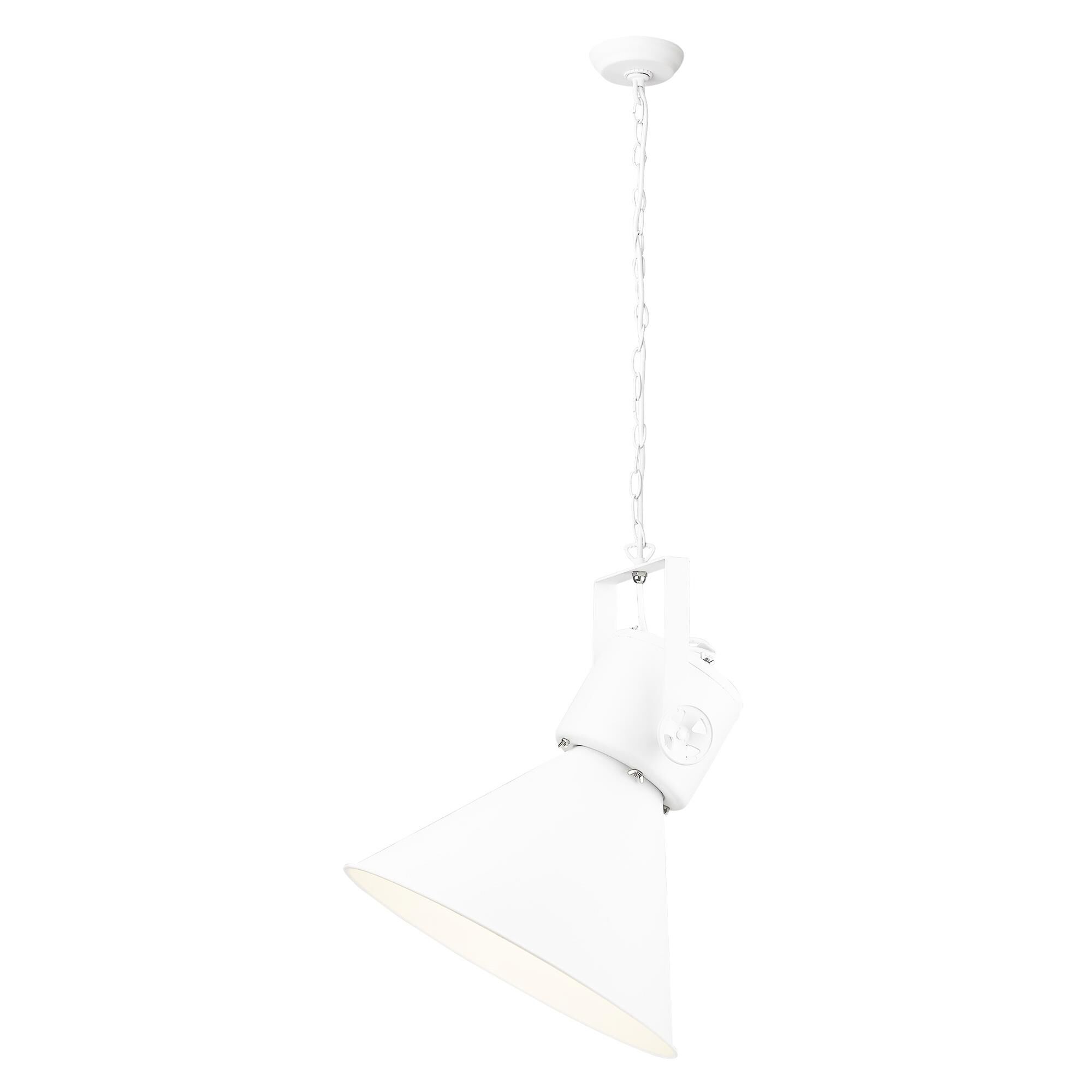 Shown in White finish and White glass and White Metal Cone Shaped  W/ White Interior shade