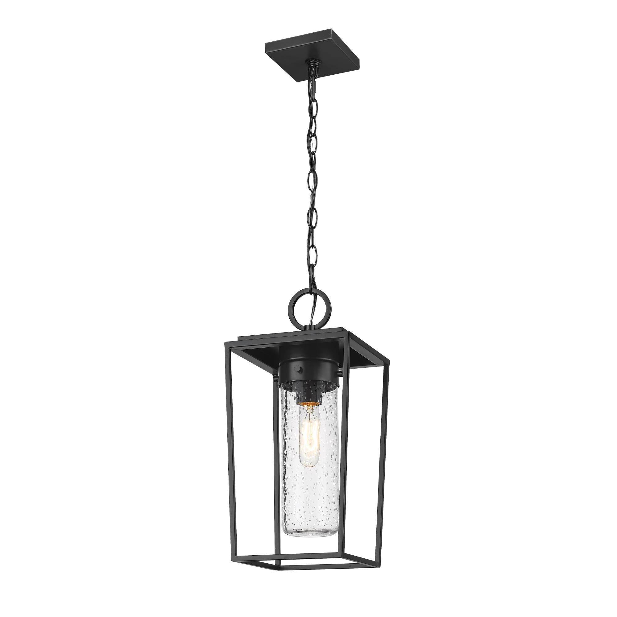 Shown in Black finish and Glass shade