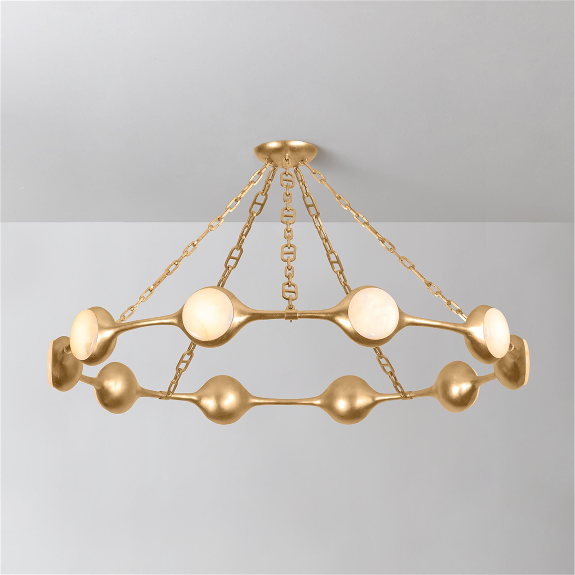 Shown in Vintage Gold Leaf finish and Ice Onyx shade