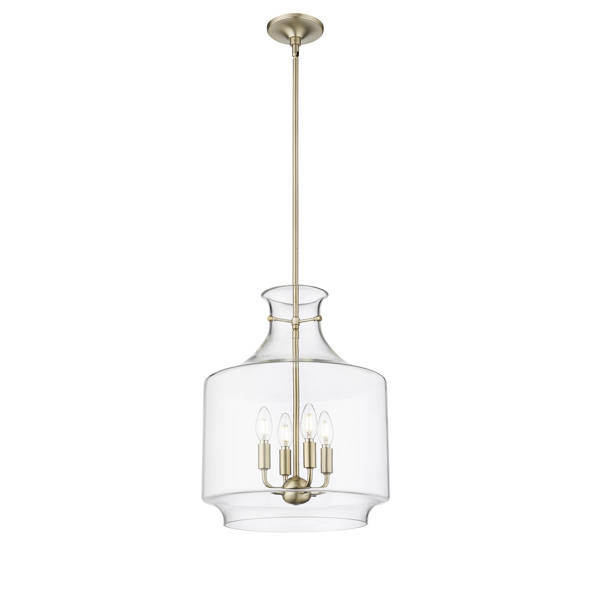 Shown in Modern Gold finish and Clear glass