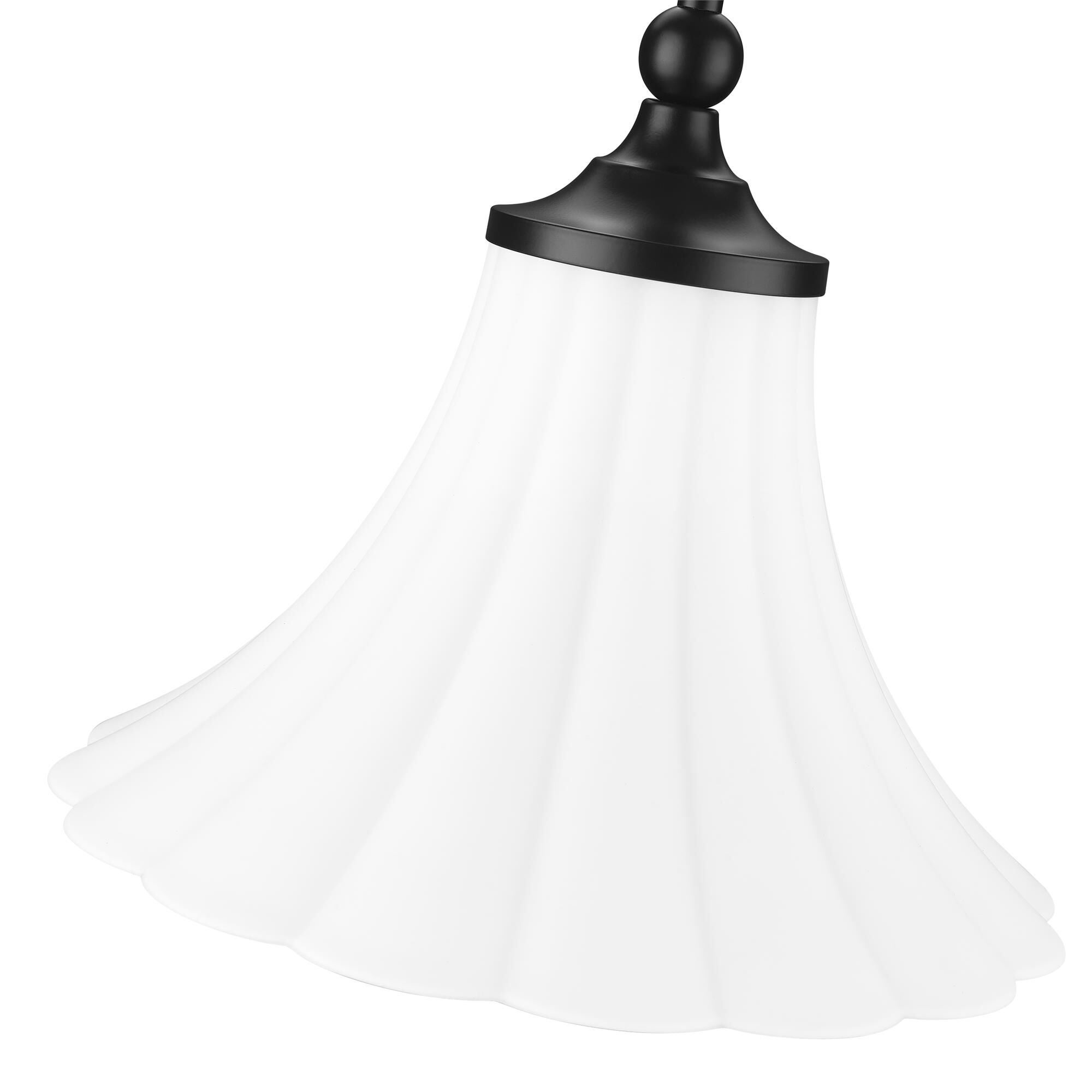 Shown in Matte Black finish and Opal Etched glass