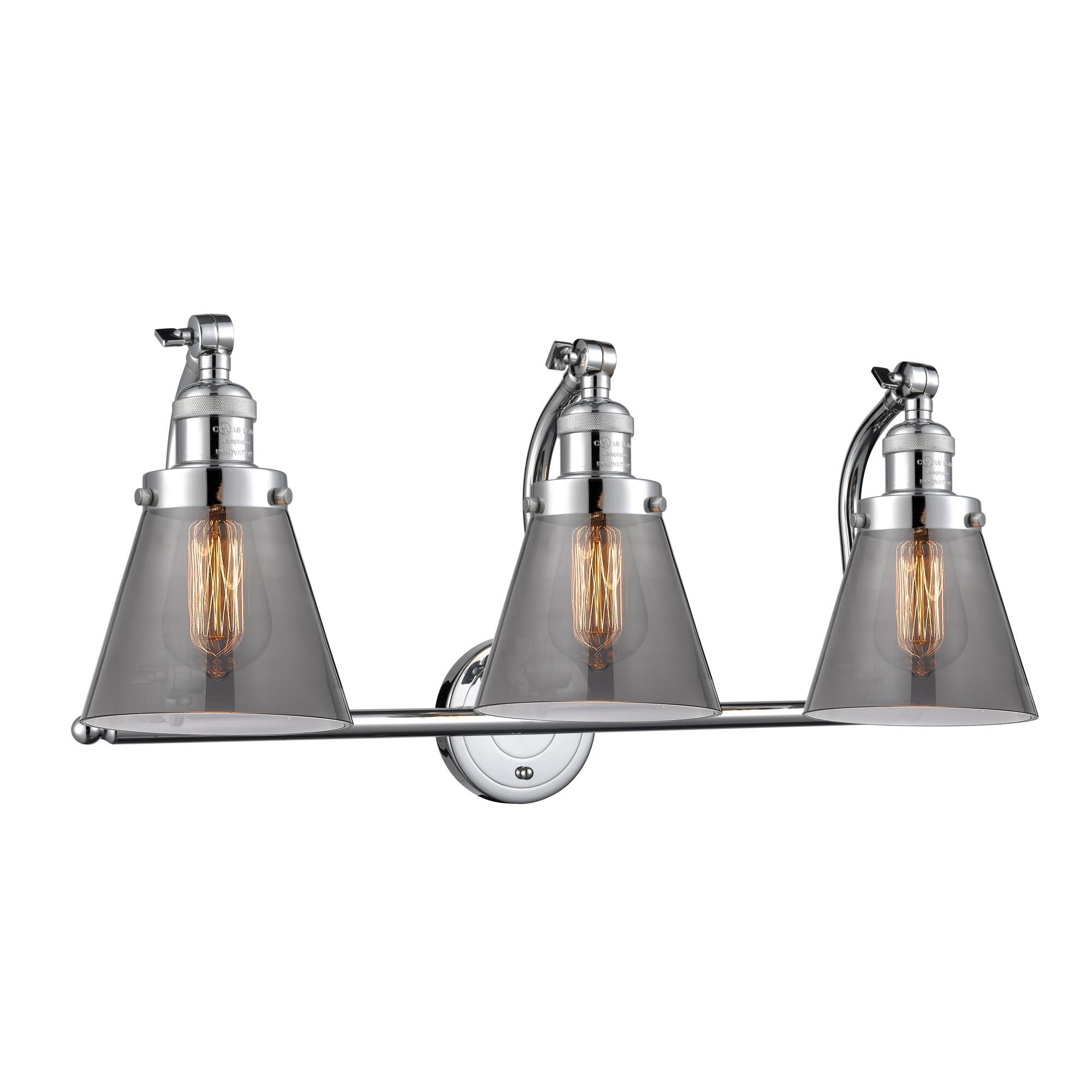 Bruno Marashlian Small Cone 28 Inch 3 Light Bath Vanity Light by Innovations Lighting