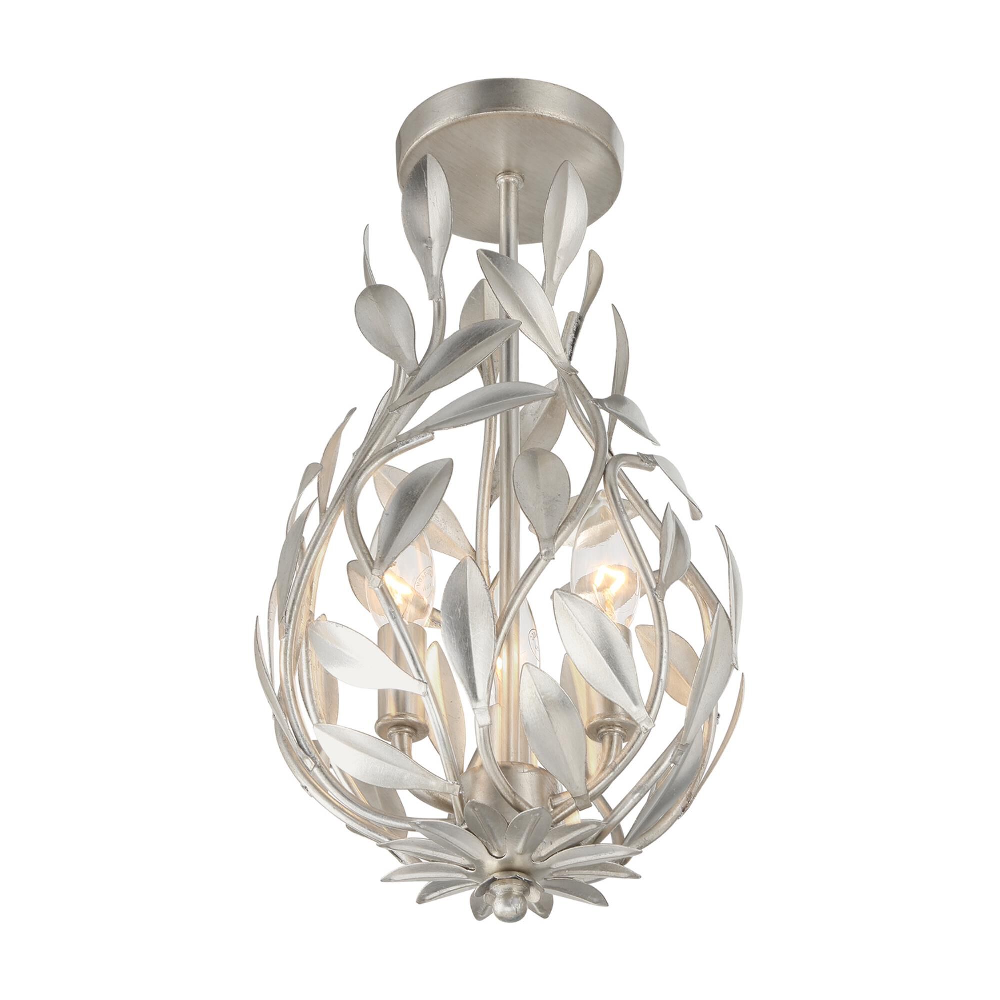 Broche 9 Inch Semi Flush Mount by Crystorama