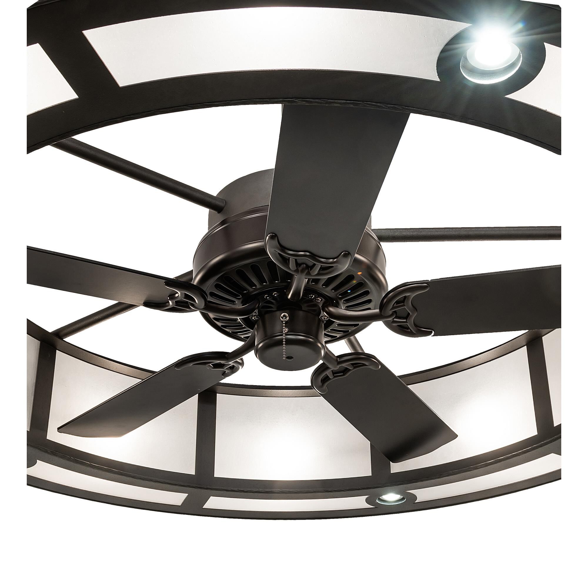 Smythe Craftsman 56 Inch Chandelier Ceiling Fan by Meyda Lighting