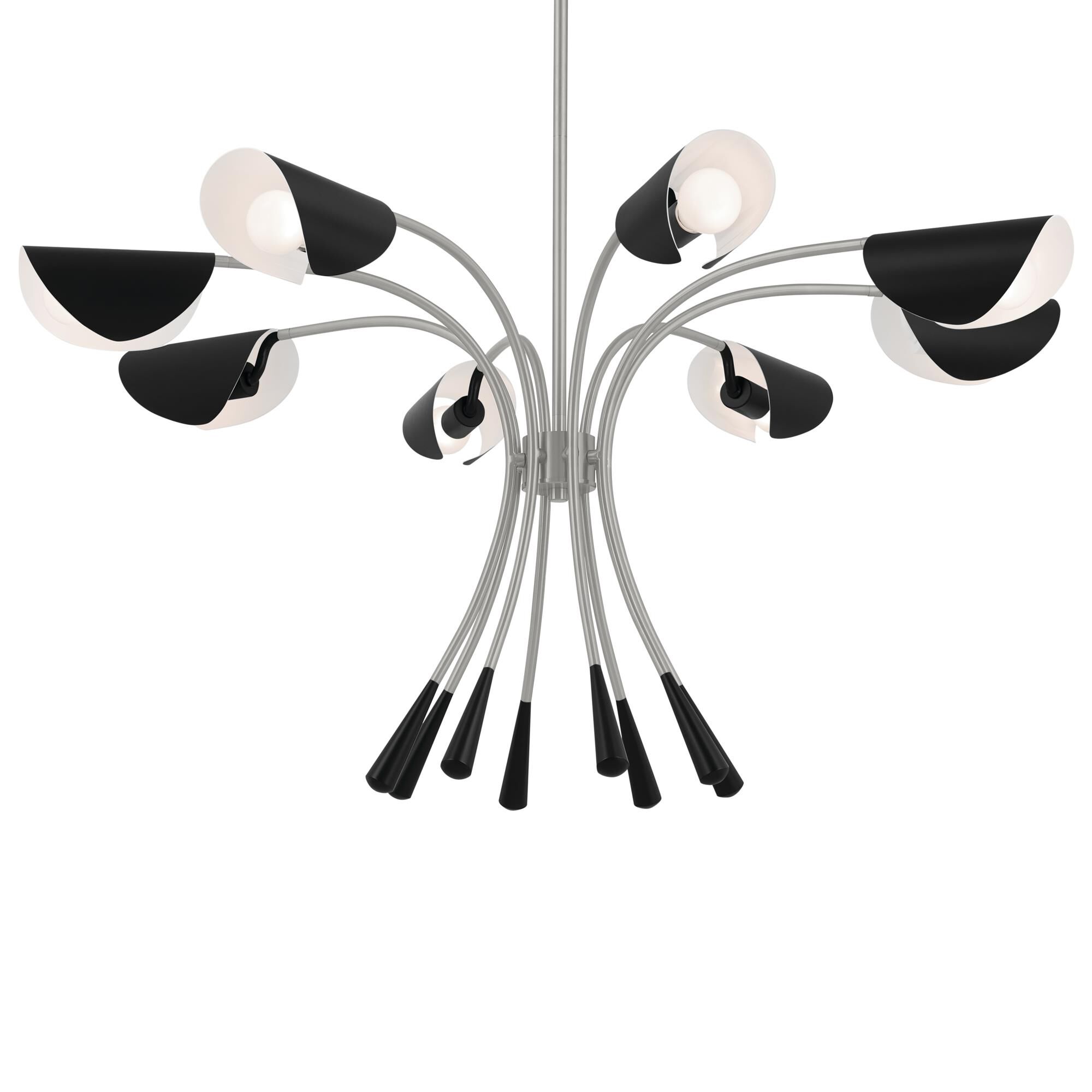 Shown in Satin Nickel finish and Metal and Unique shade