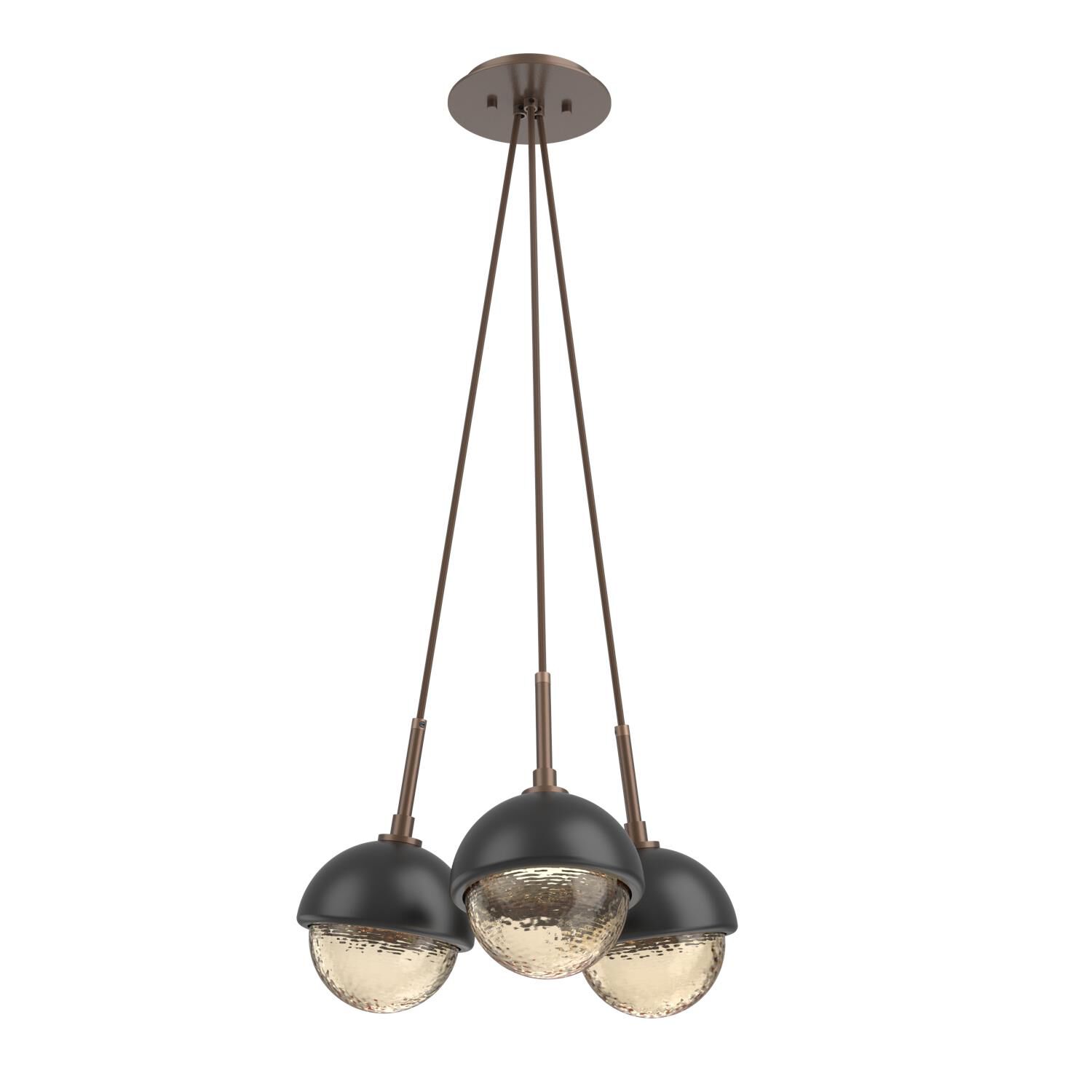 Shown in Burnished Bronze finish and Amber glass and Matte Black accent