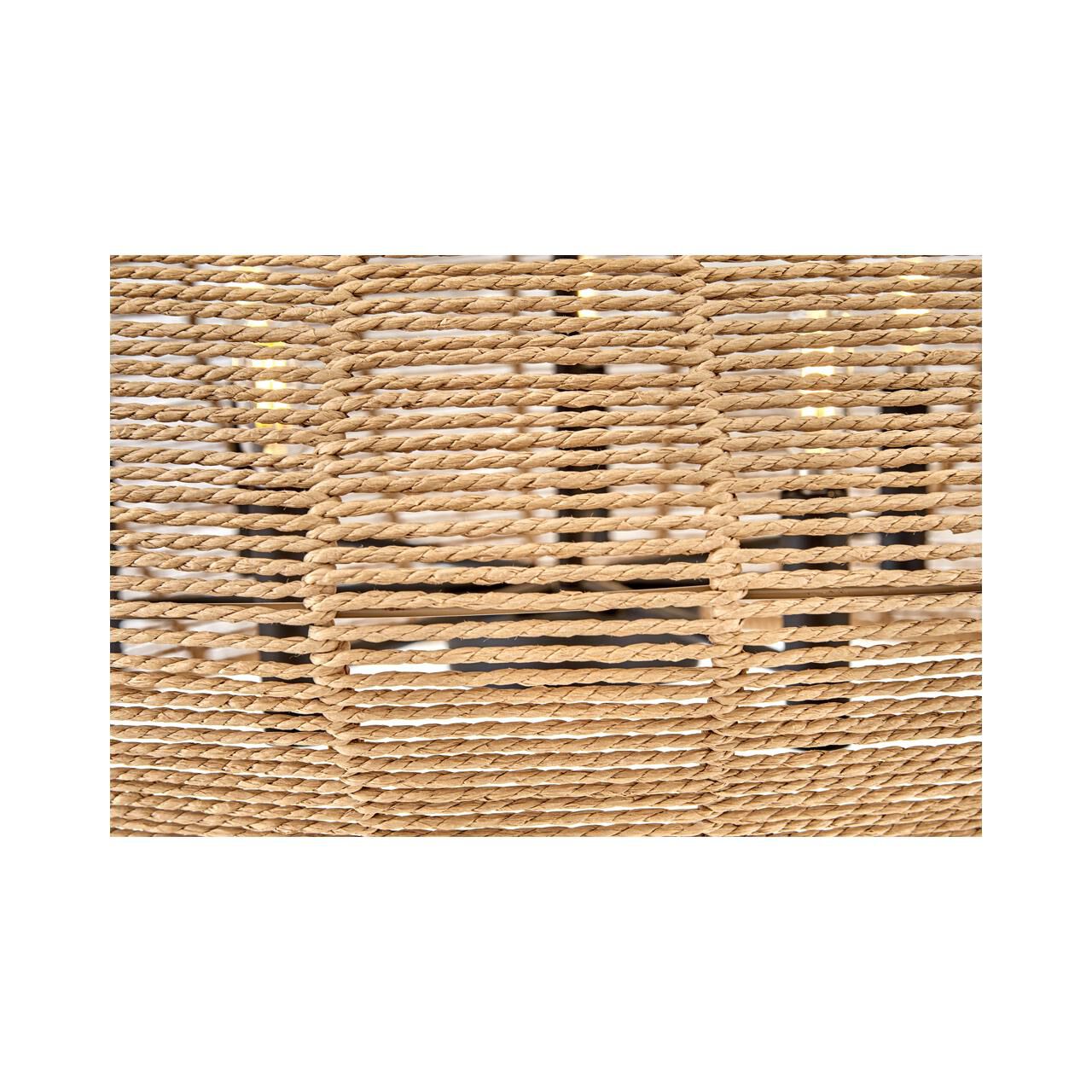 Shown in Black finish and Camel Rattan shade