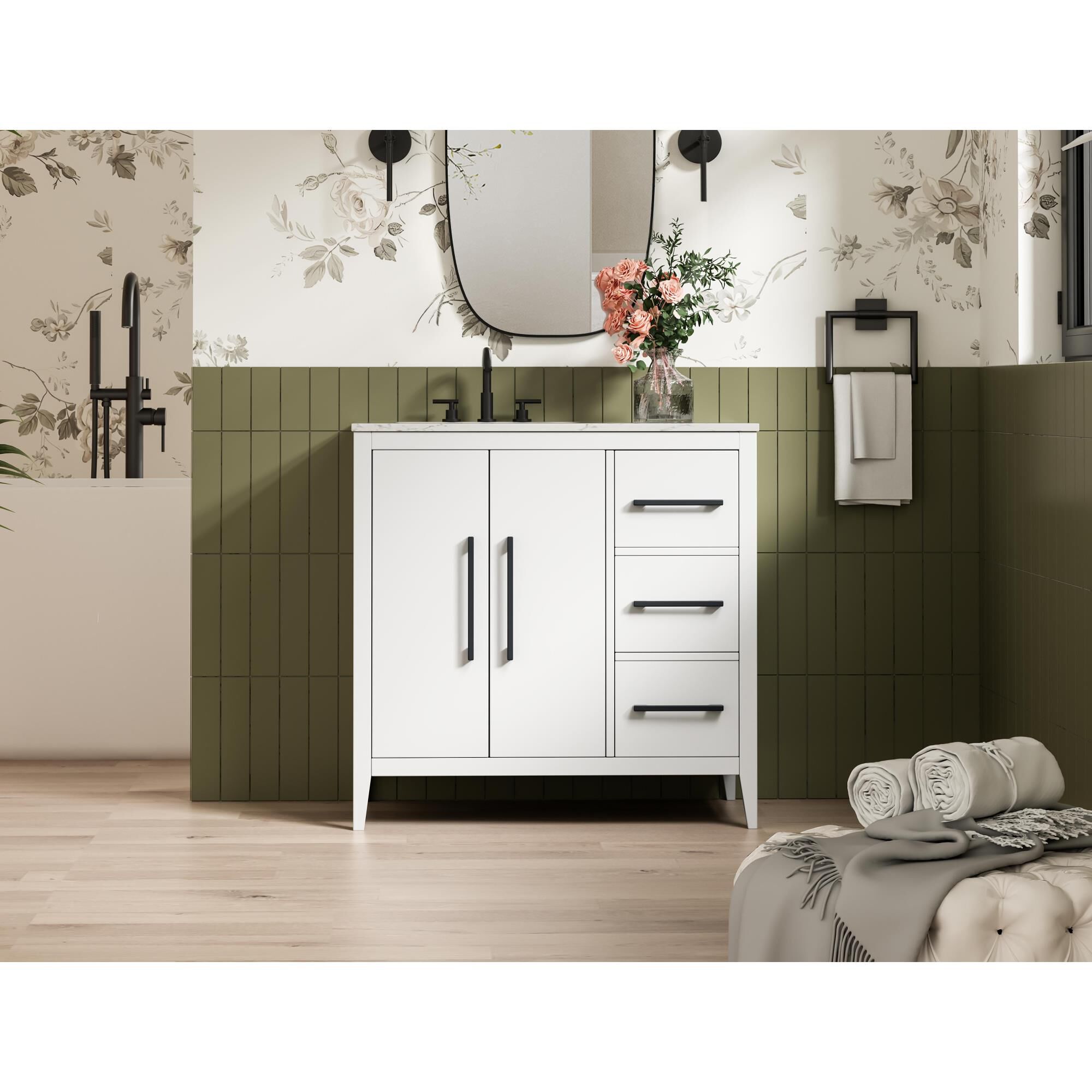 Shown in White finish