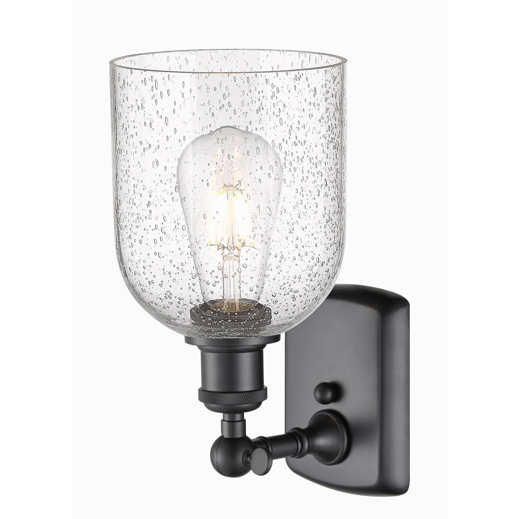 Shown in Matte Black finish and Seedy glass