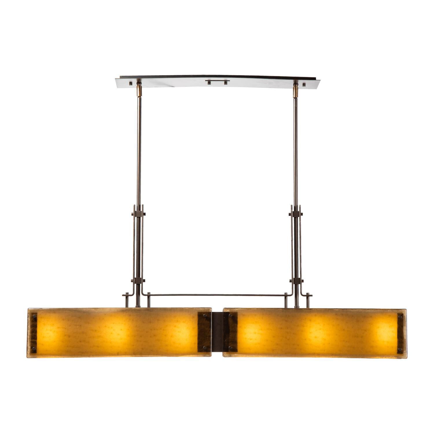 Shown in Burnished Brass finish and Bronze Granite glass