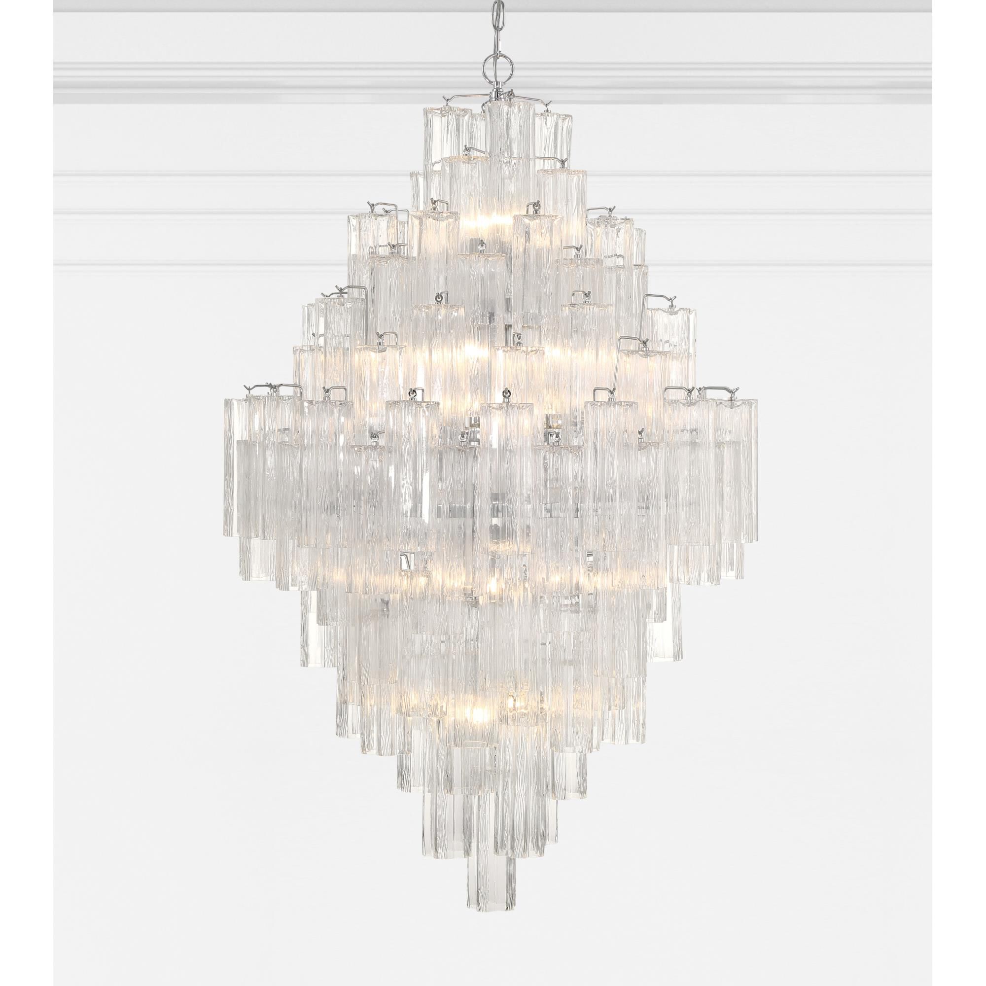 Shown in Polished Chrome finish and Tronchi Glass Clear crystal