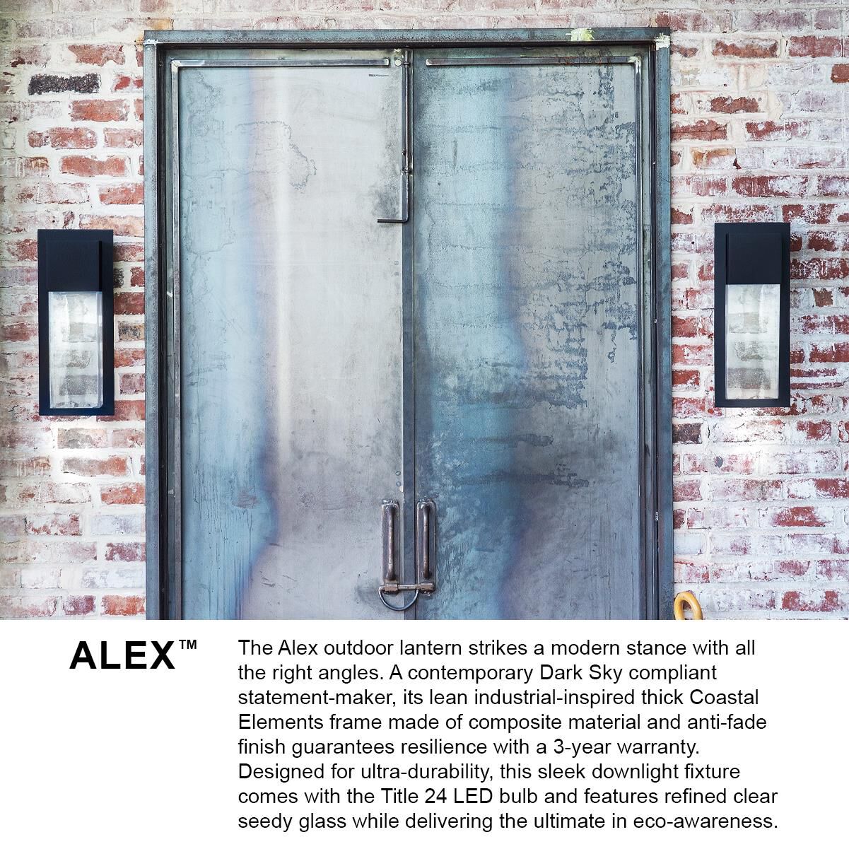 Shown in Antique Brushed Aluminum finish and Clear Seedy glass