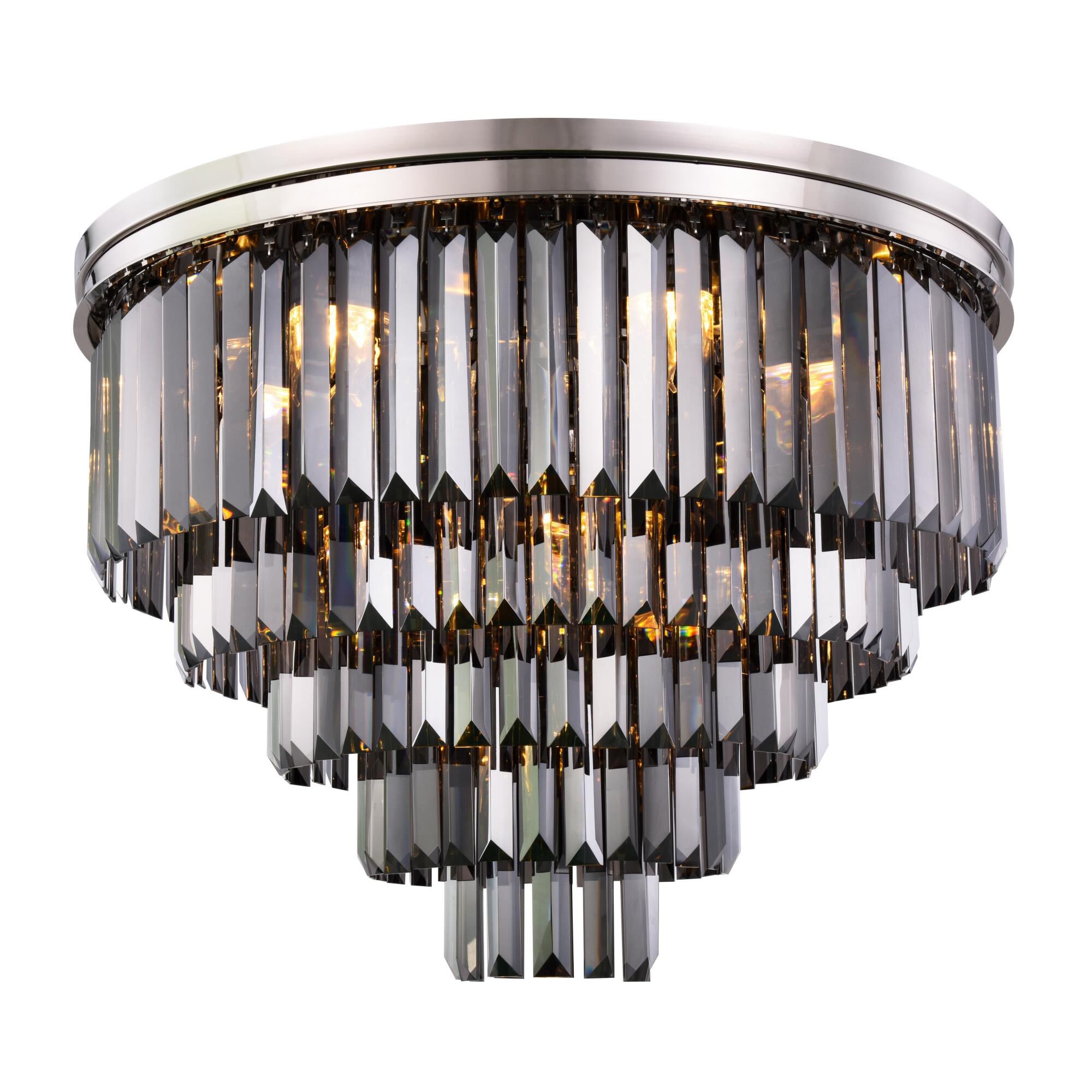 Shown in Polished Nickel finish and Royal Cut crystal and Silver Shade (Grey) accent