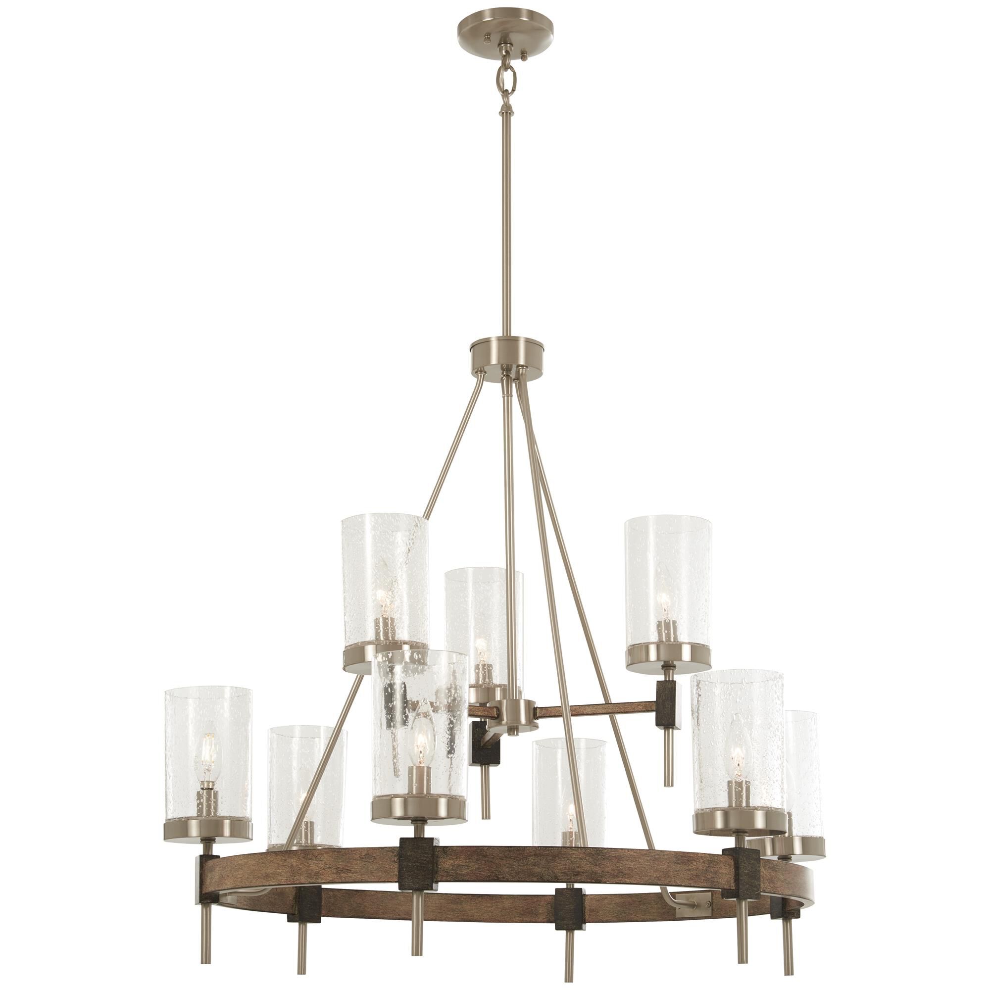 Shown in Stone Grey W/Brushed Nickel finish and Clear Seedy glass