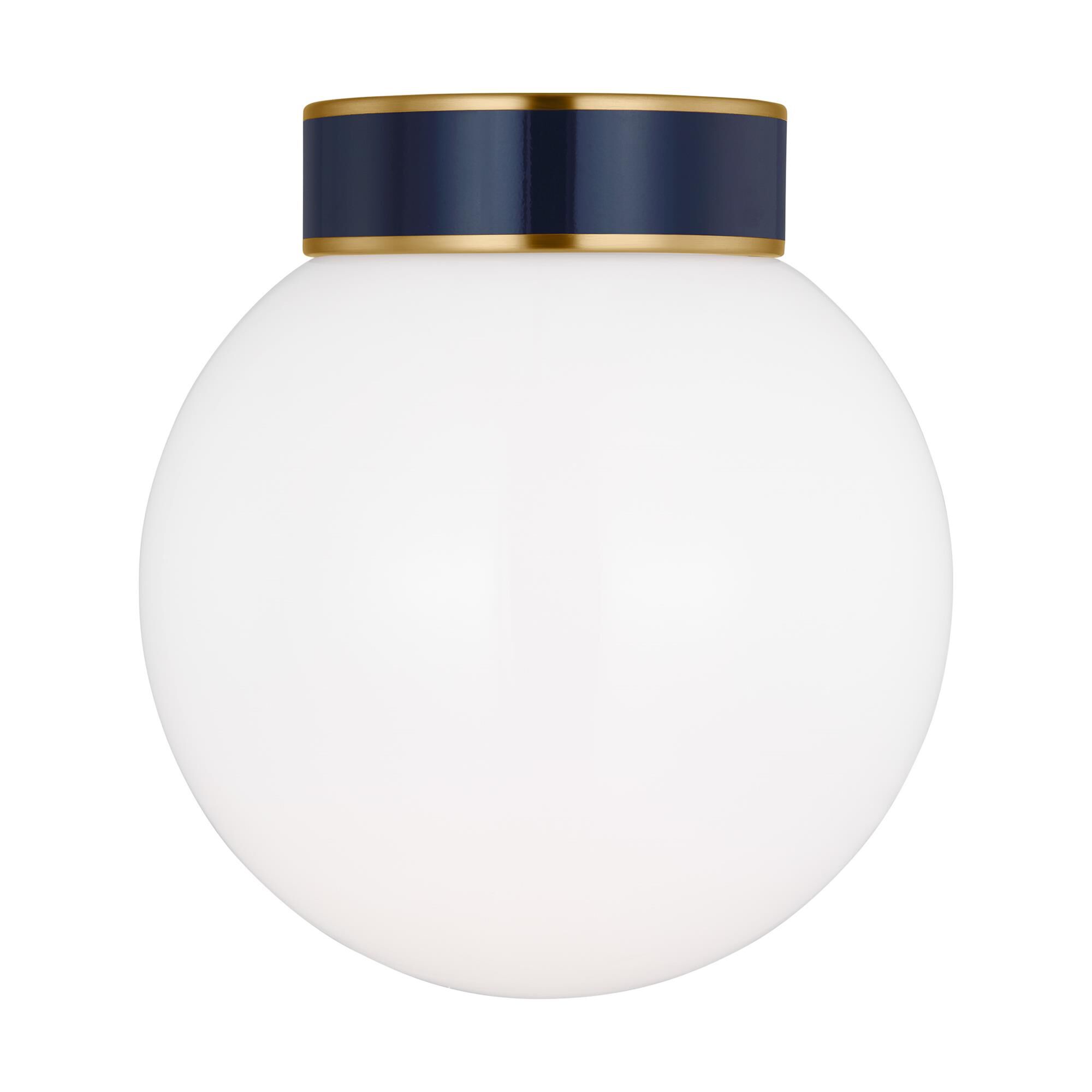 Shown in Burnished Brass finish and Milk Glass shade
