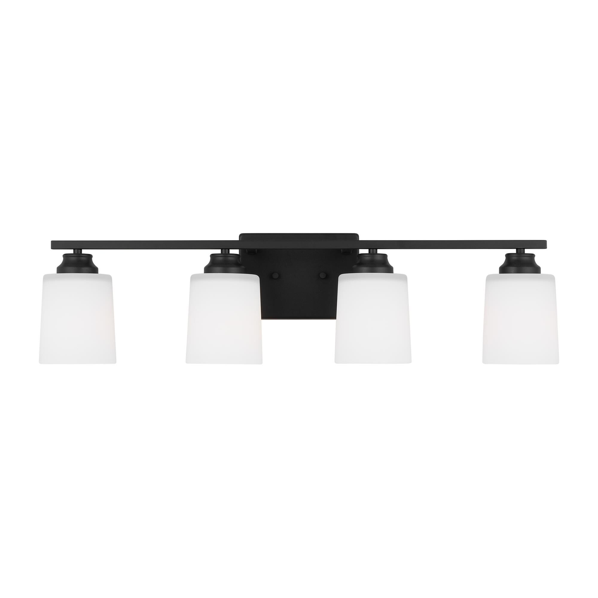 Shown in Midnight Black finish and Etched / White Inside Glass s shade