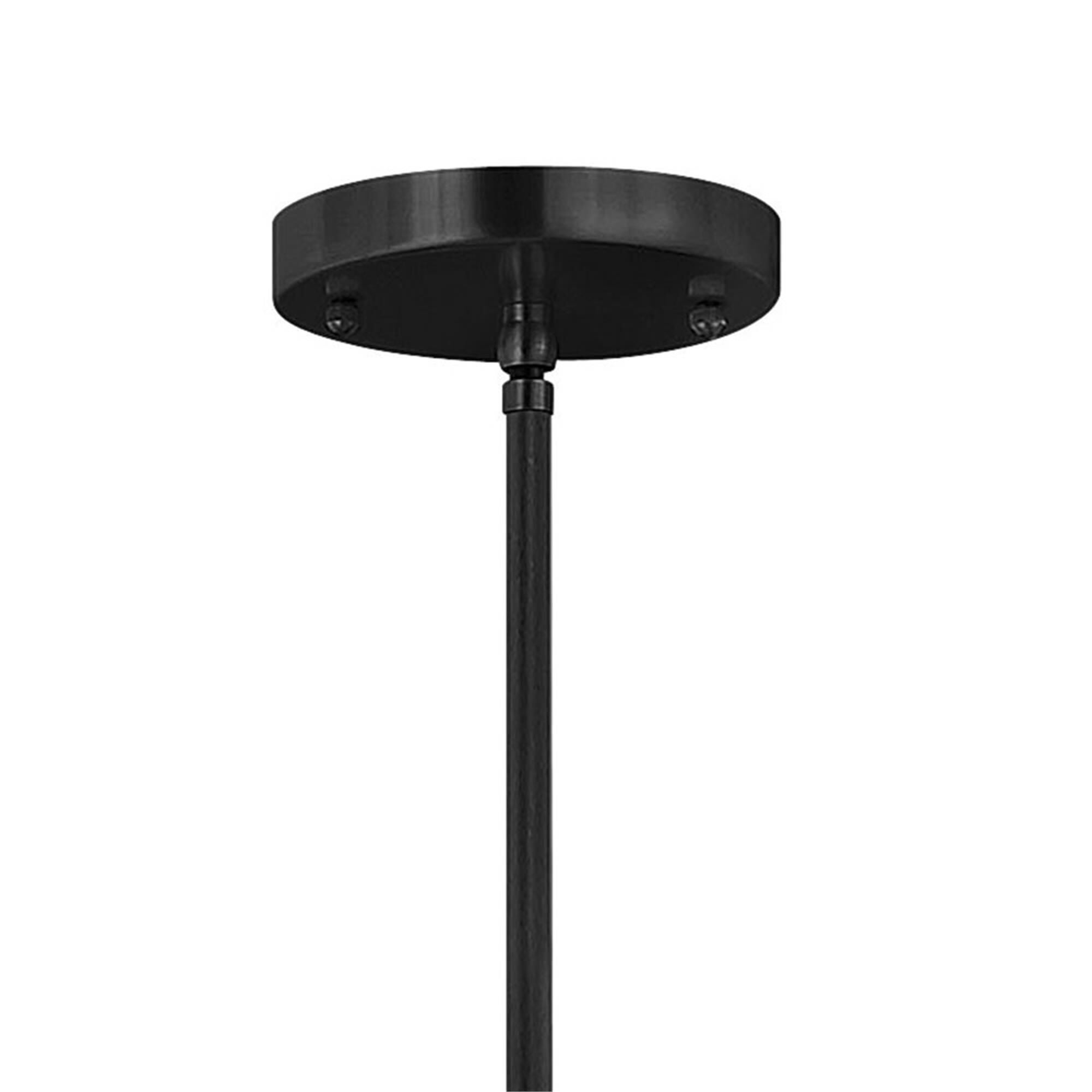 Shown in Black finish and Clear Seedy glass