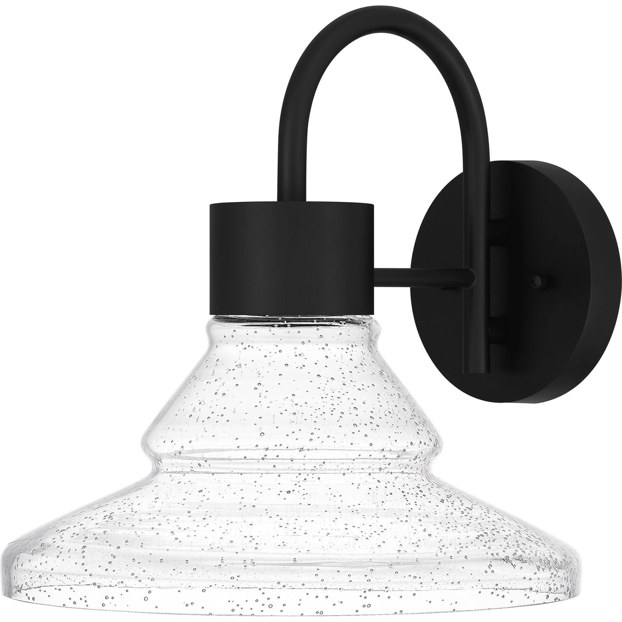 Shown in Matte Black finish and Clear Seedy glass