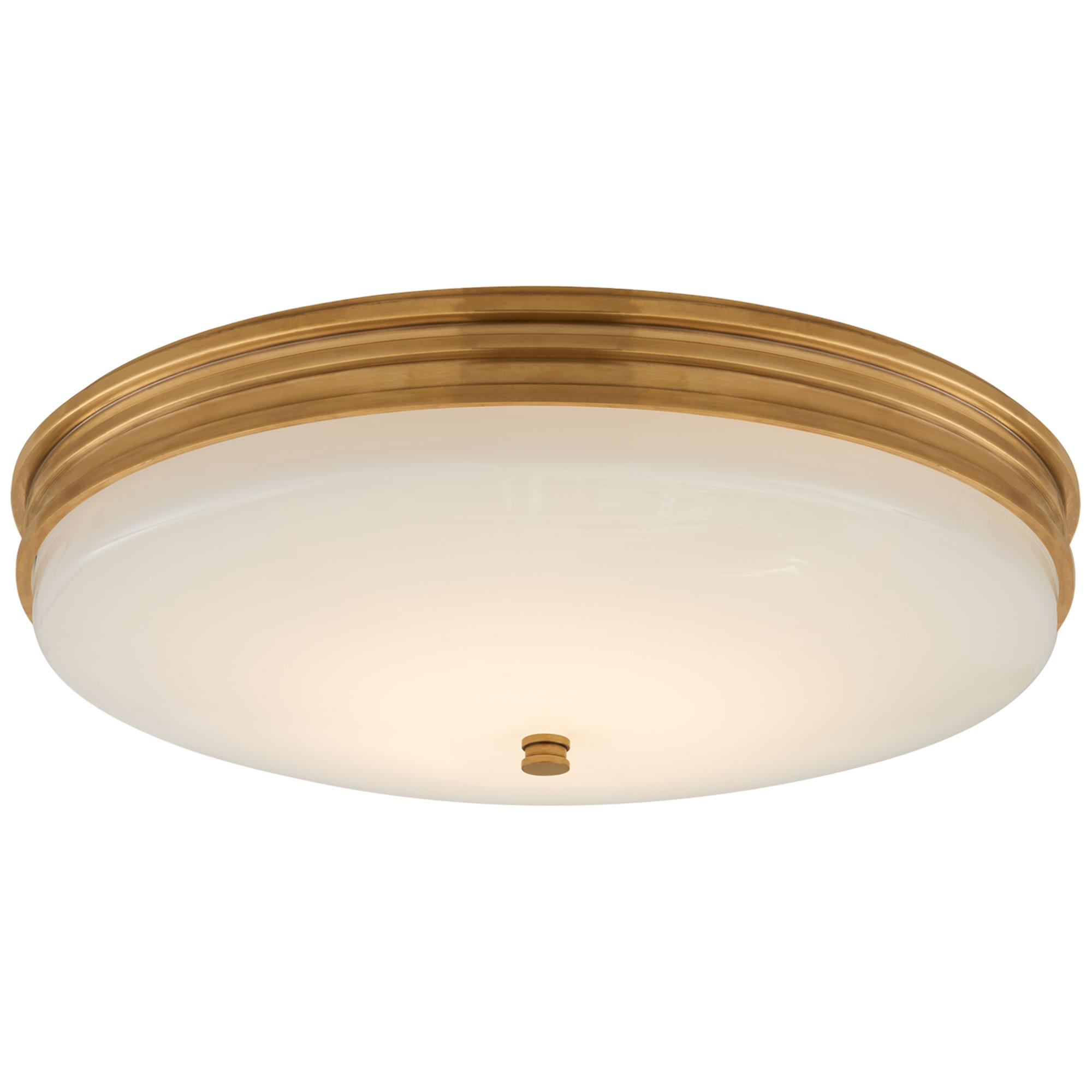 Shown in Antique-Burnished Brass finish and White glass and White Glass shade