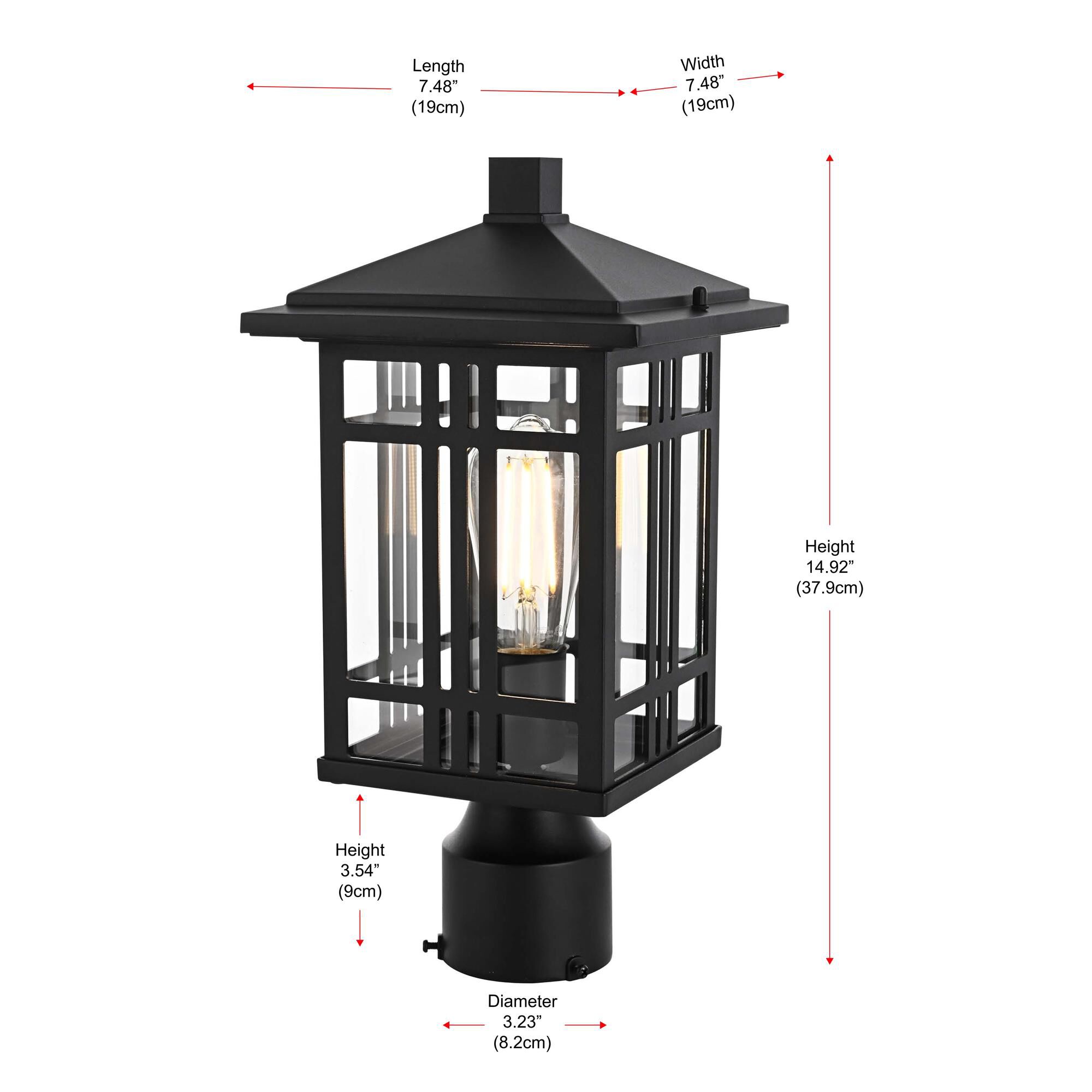 Shown in Black finish and Clear glass