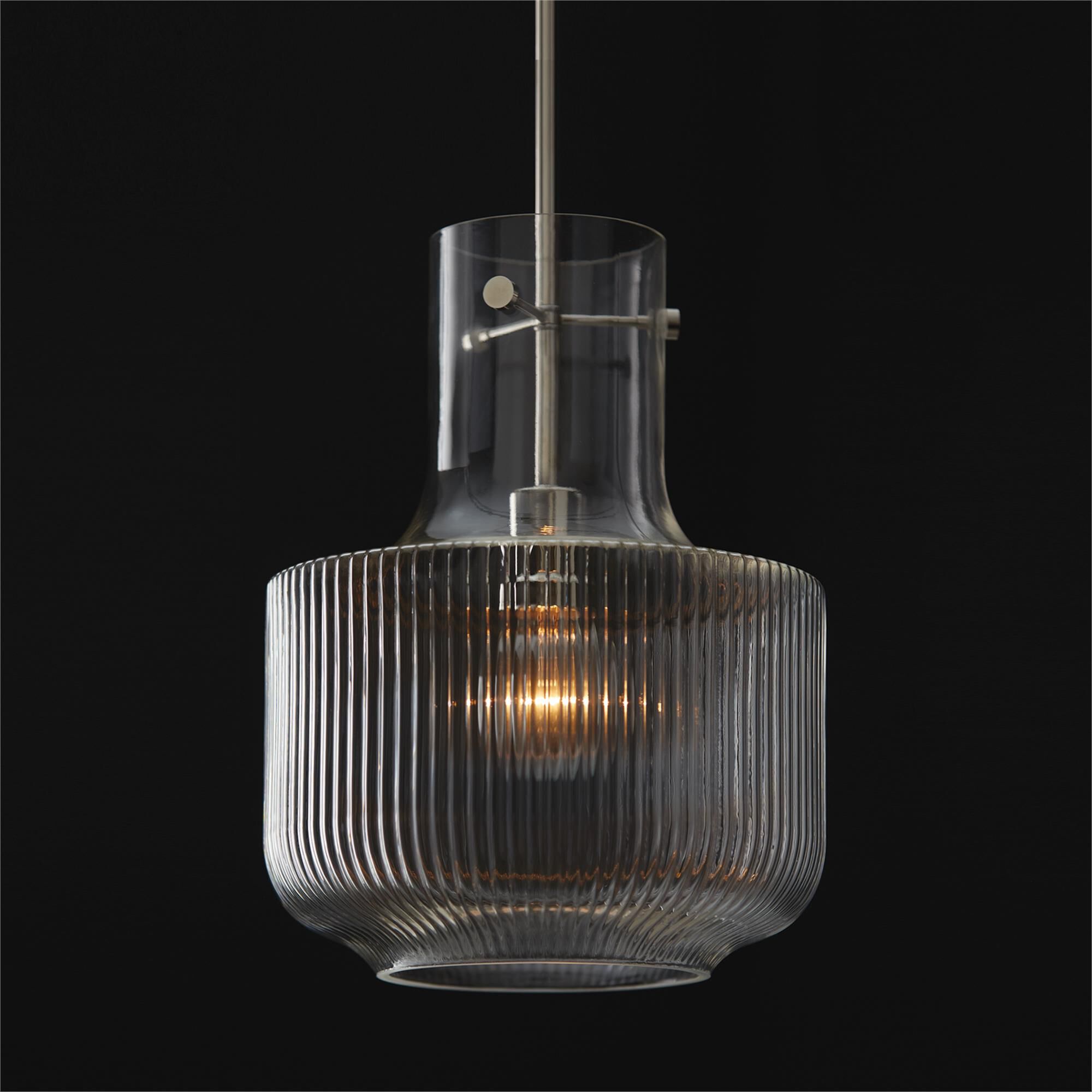 Shown in Polished Nickel finish and Clear Fluted glass