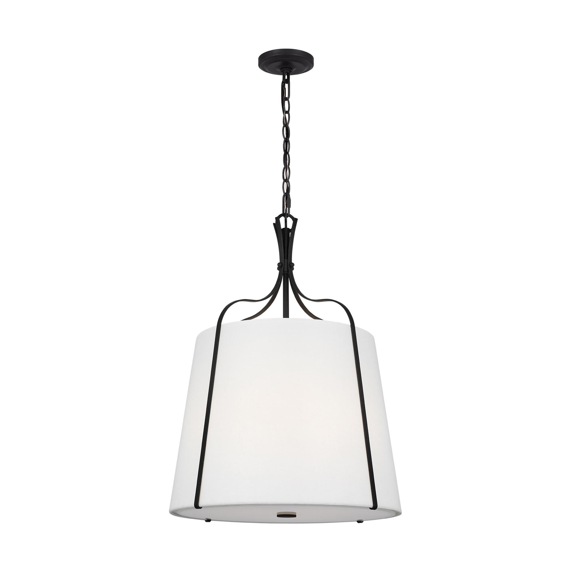 Shown in Smith Steel finish and White LinenLinen shade