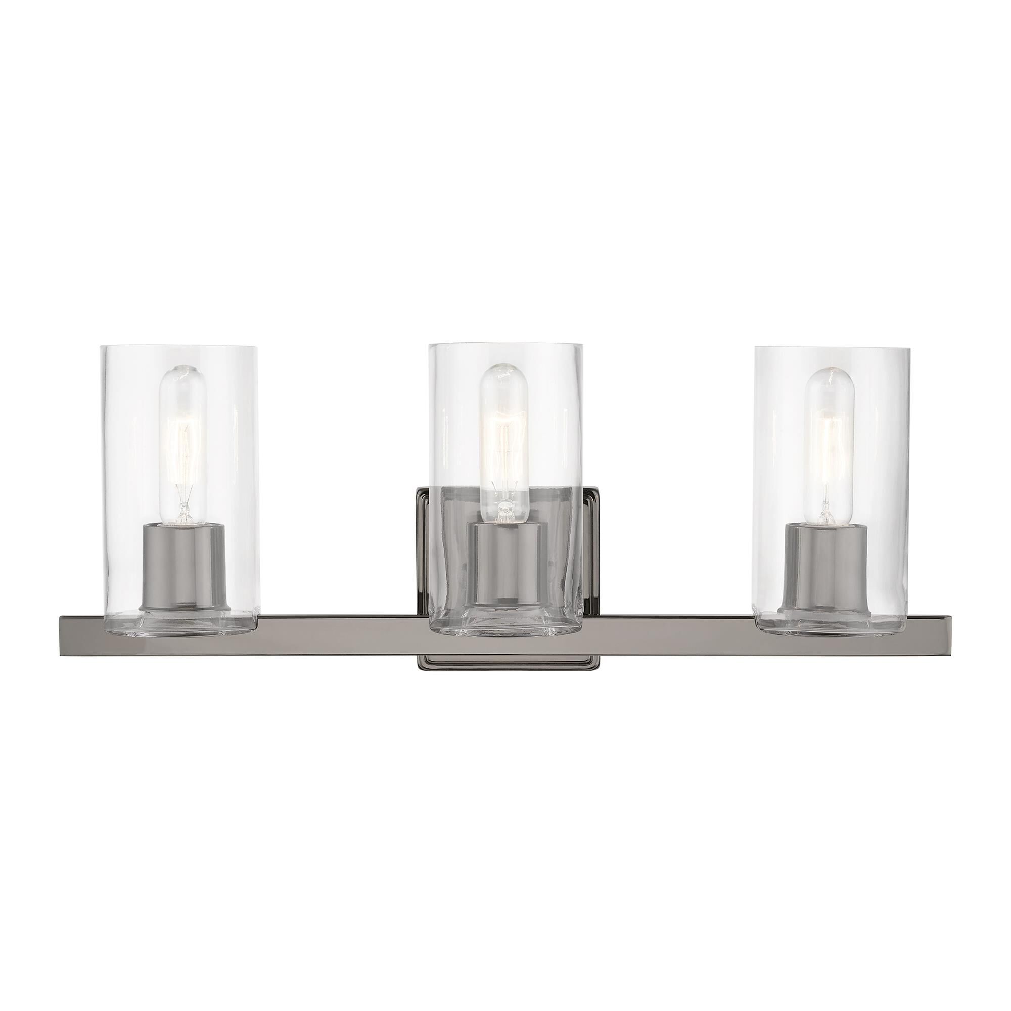 Shown in Black Chrome finish and Clear glass