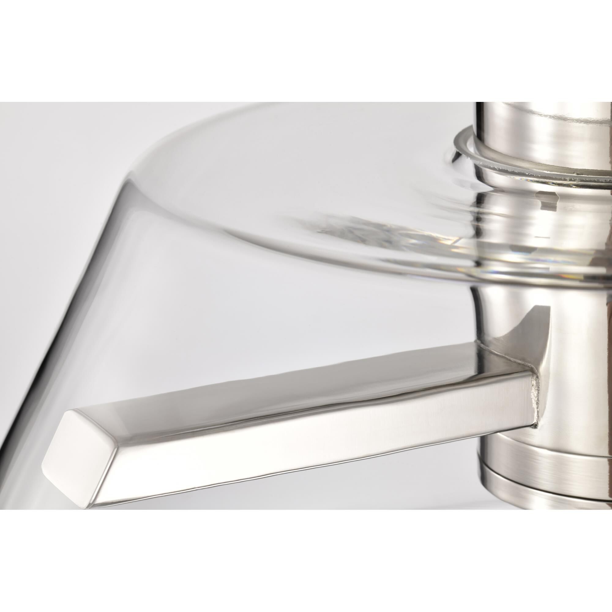 Shown in Polished Nickel finish and Clear glass