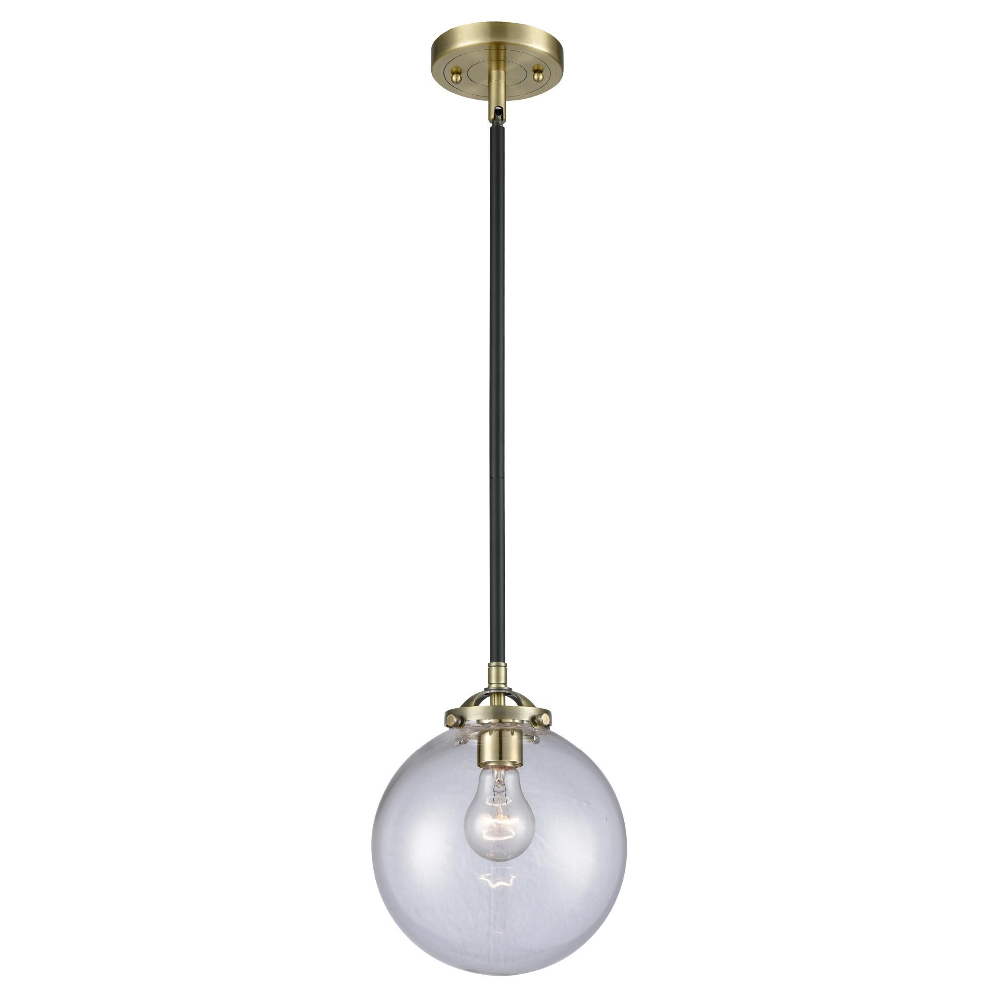 Shown in Black Antique Brass finish and Clear glass