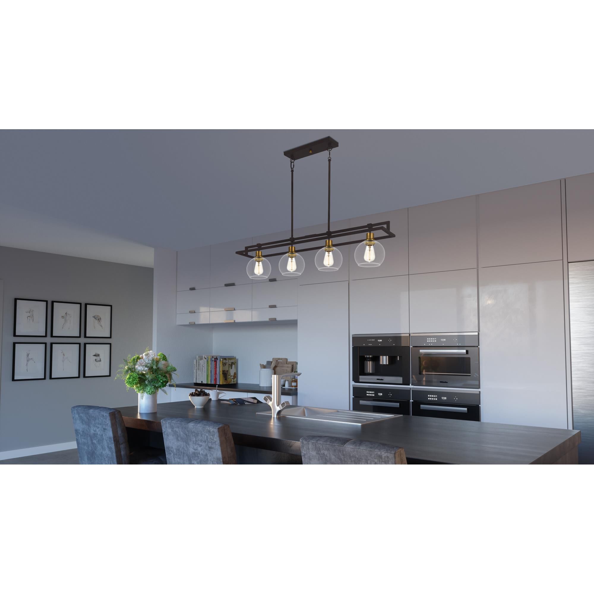 40 Inch 4 Light Linear Suspension Light by Quoizel