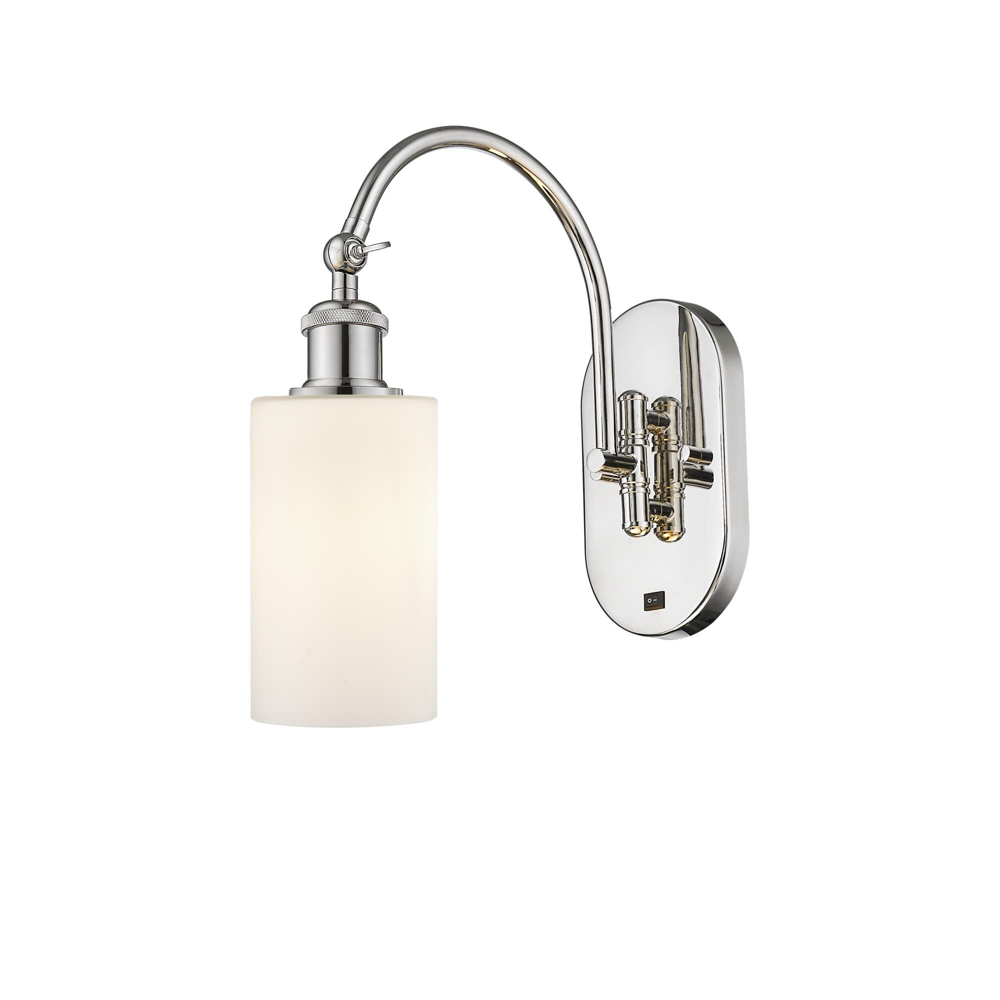 Shown in Polished Nickel finish and Matte White glass