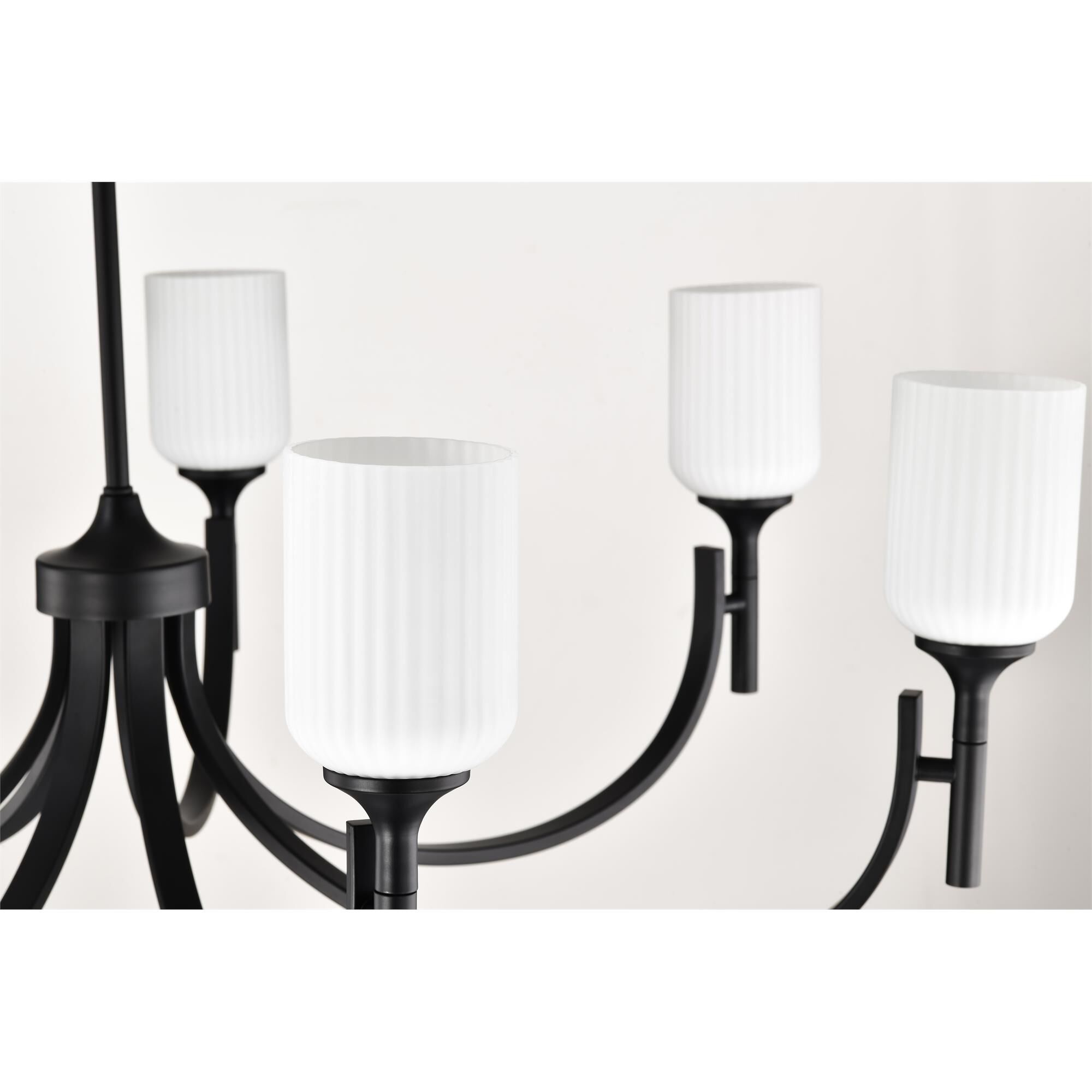 Shown in Matte Black finish and Frosted Ribbed glass