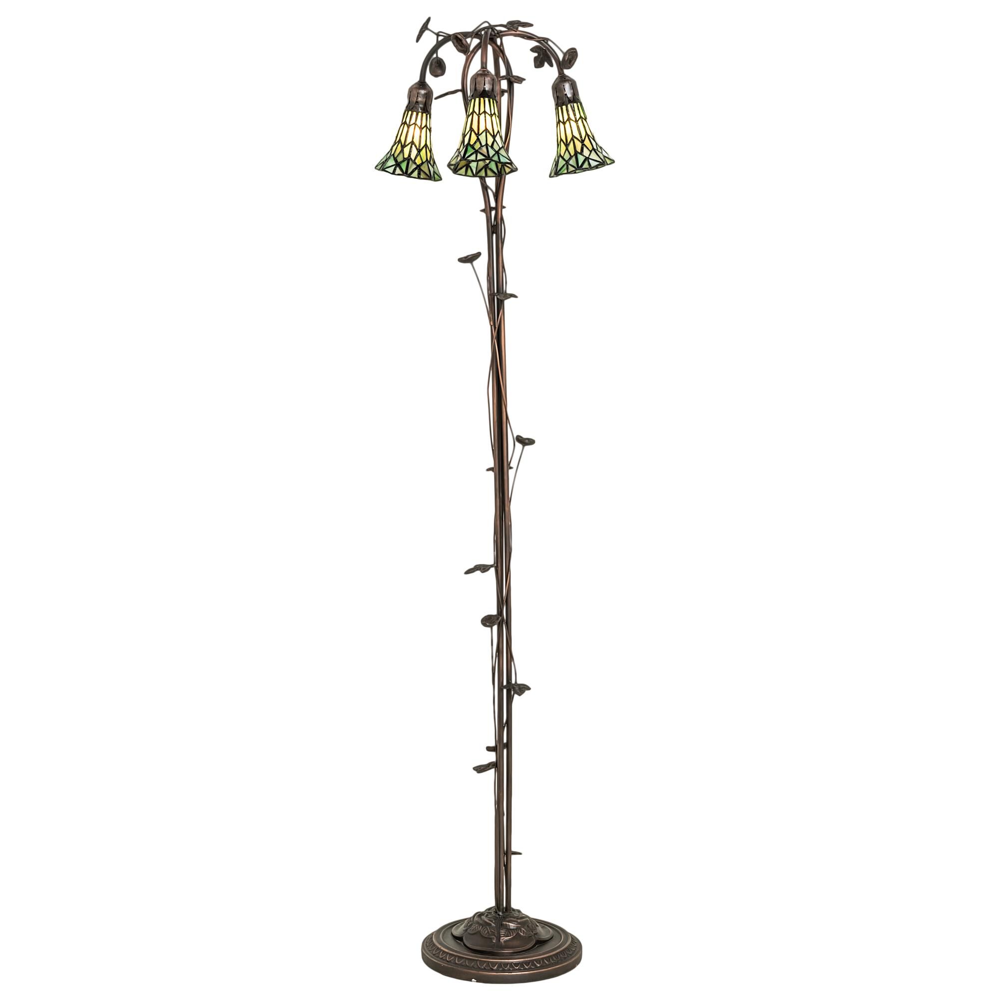 Stained Glass Pond Lily 58 Inch Floor Lamp by Meyda Lighting