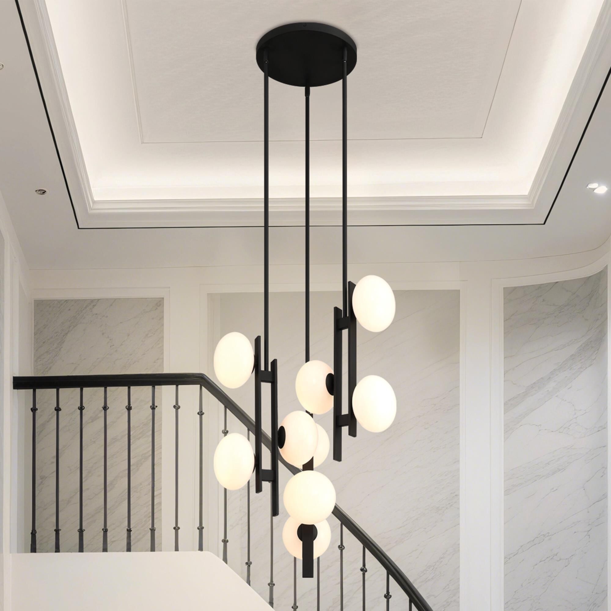 Shown in Matte Black finish and Opal glass