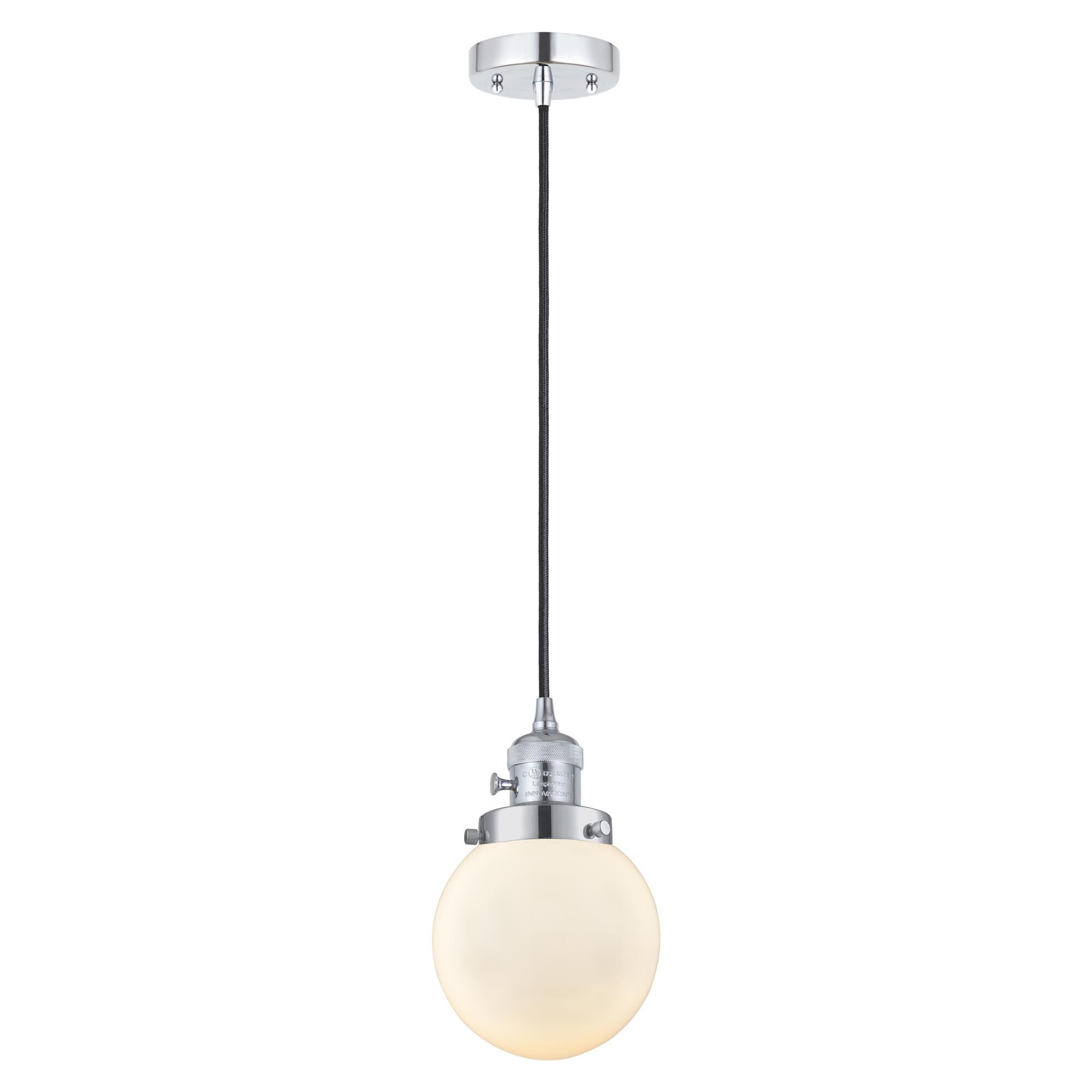 Shown in Polished Chrome finish and Matte White glass