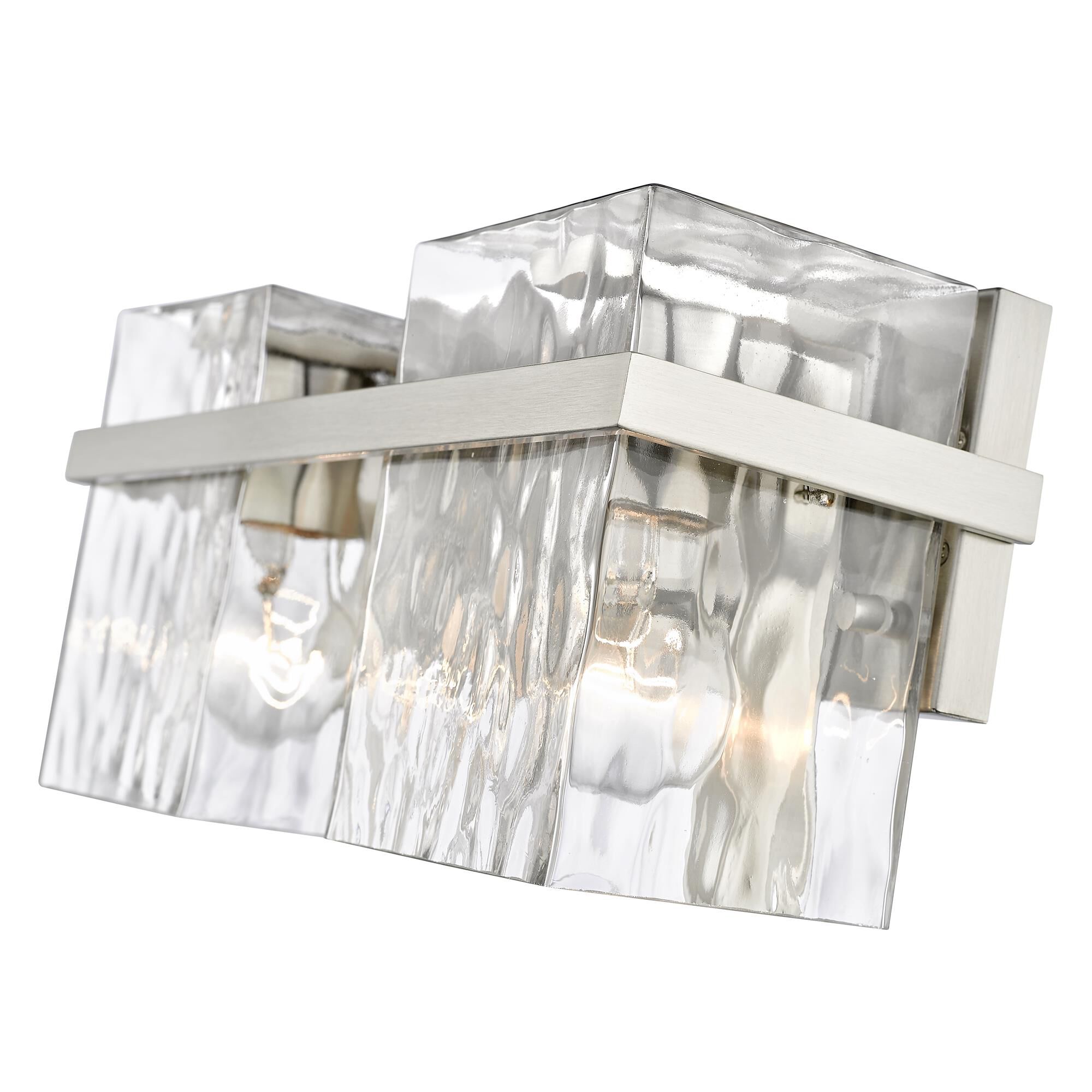 Shown in Brushed Nickel finish and Glass shade