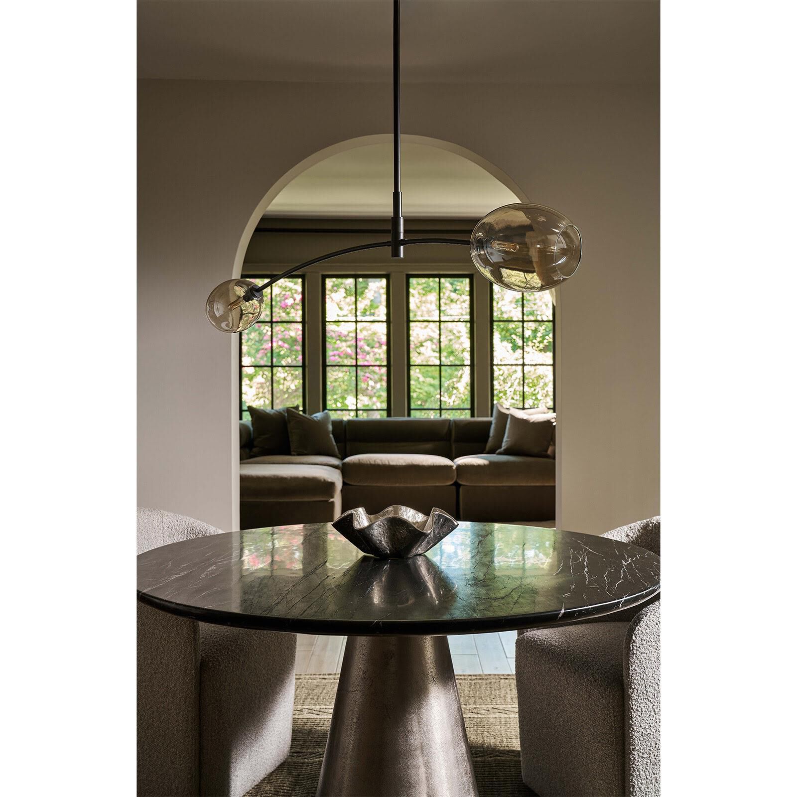 Shown in Oil Rubbed Bronze finish and Champagne glass