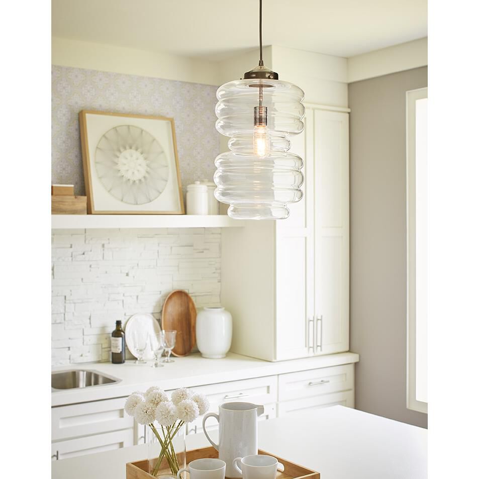 Shown in Polished Nickel finish and Clear glass