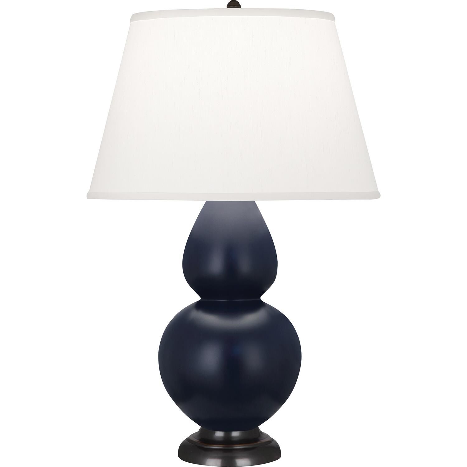Shown in Matte Midnight Blue finish and Pearl shade and Deep Patina Bronze accent