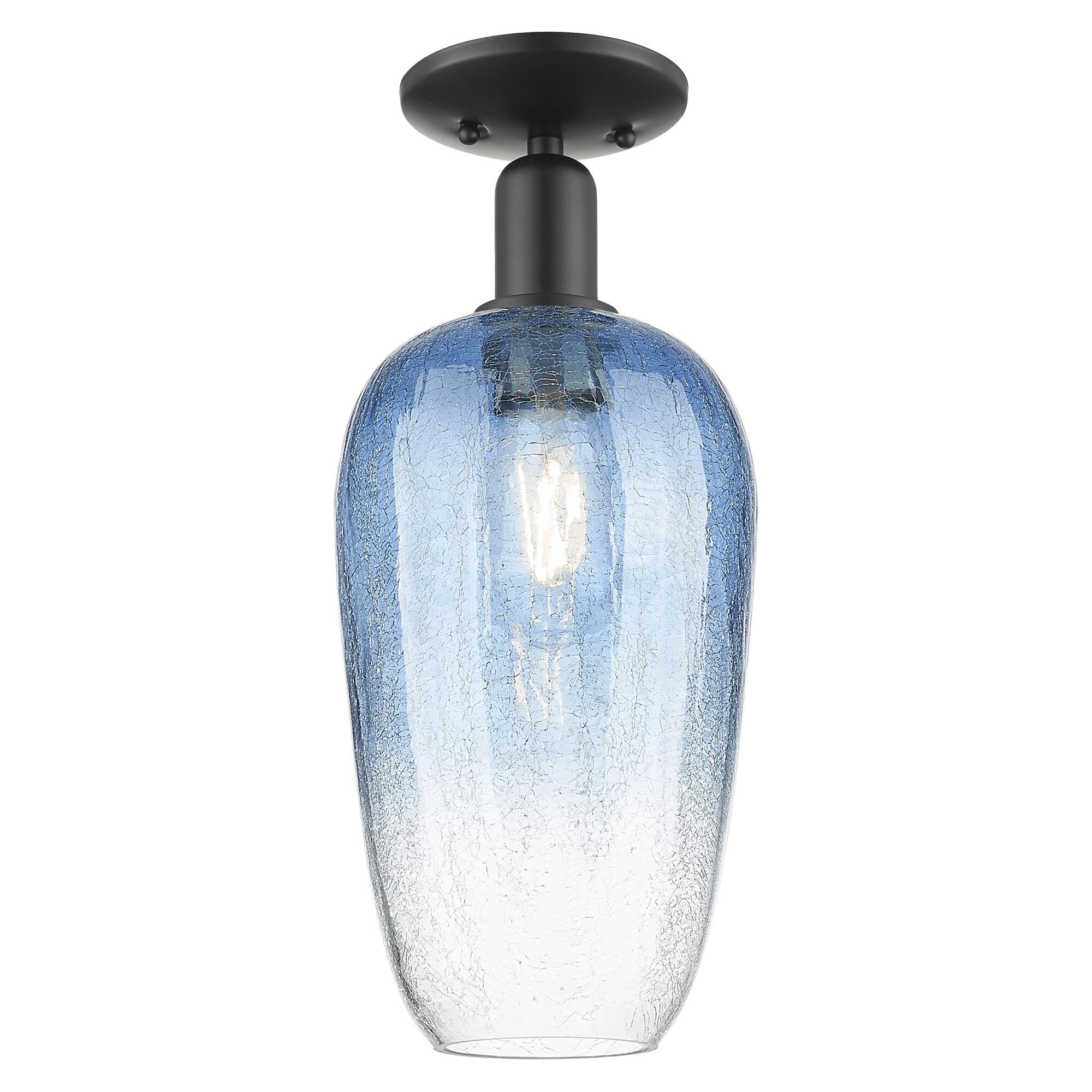 Shown in Matte Black finish and Sapphire Blue glass