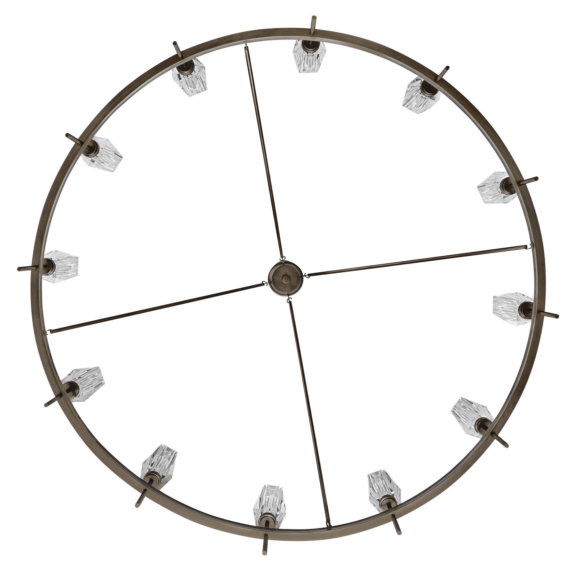 Shown in Black Oxide finish and Faceted Clear Crystal glass