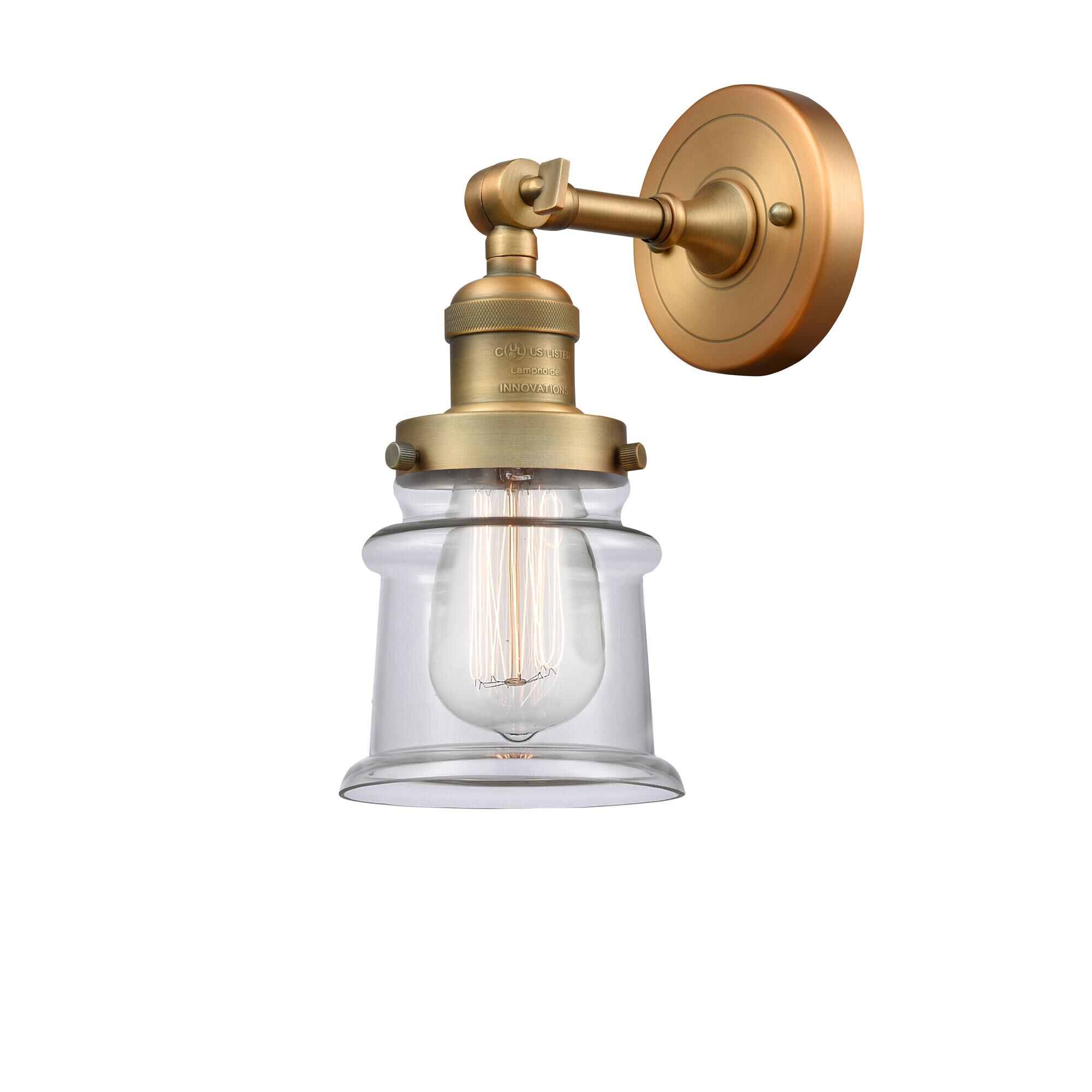 Shown in Brushed Brass finish and Clear glass