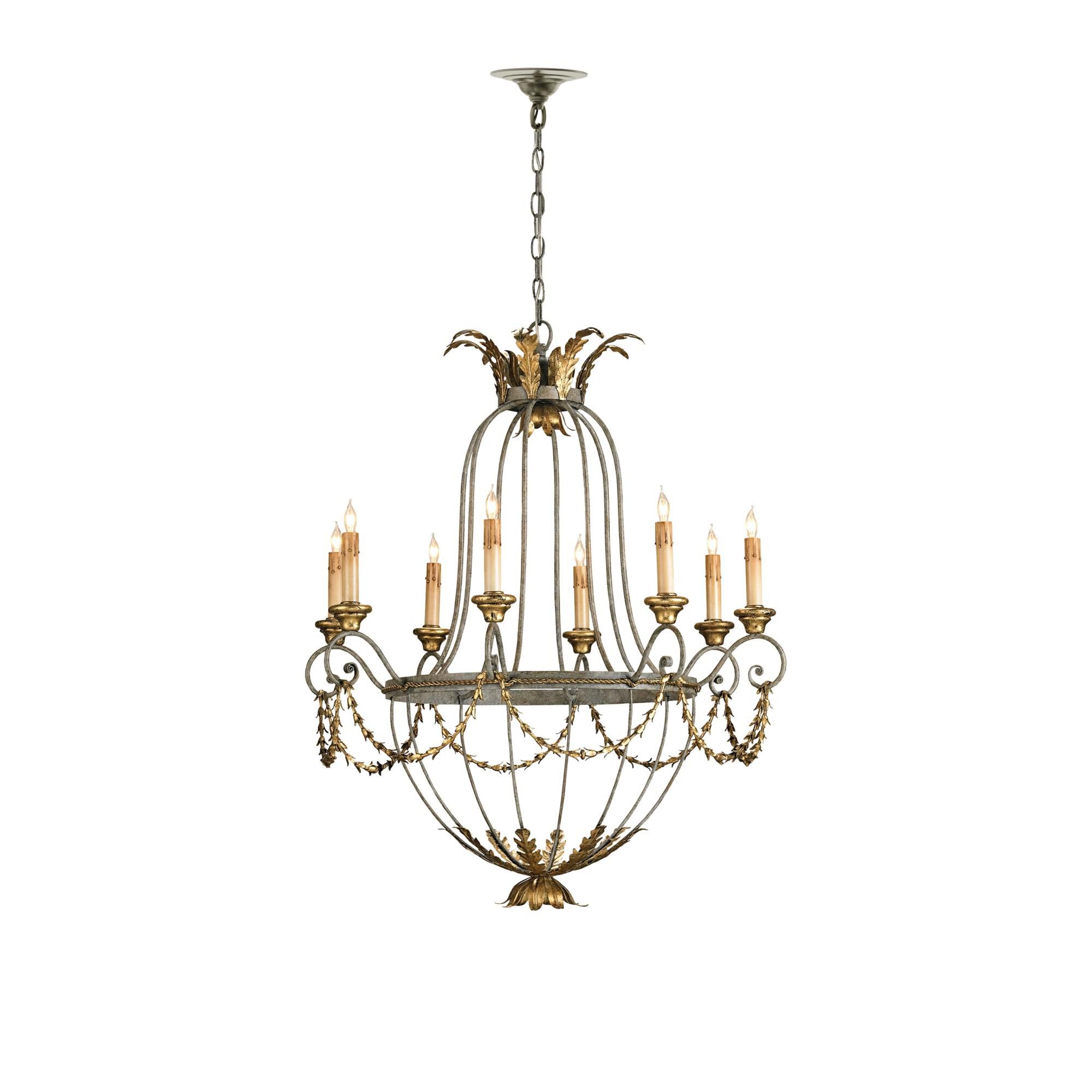 Elegance 29 Inch 8 Light Chandelier by Currey and Company