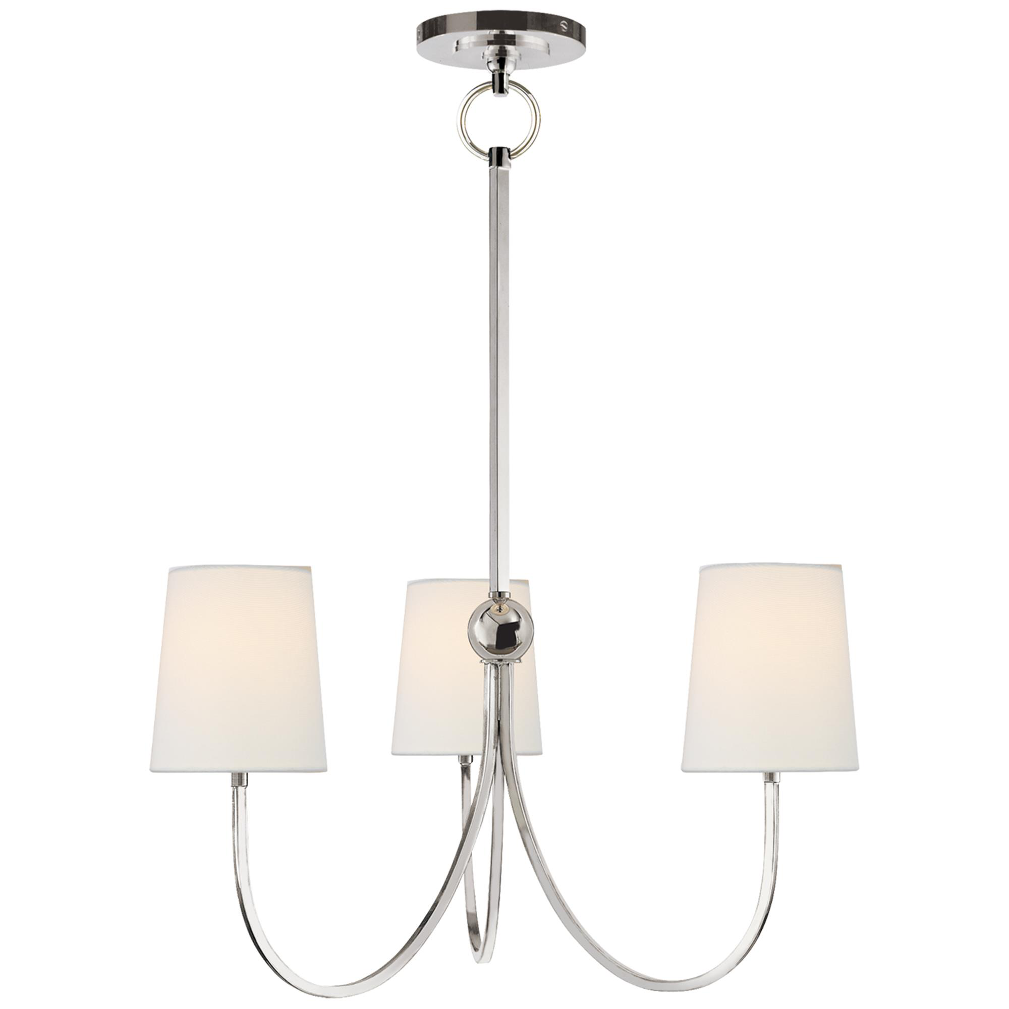 Shown in Polished Nickel finish and Linen shade