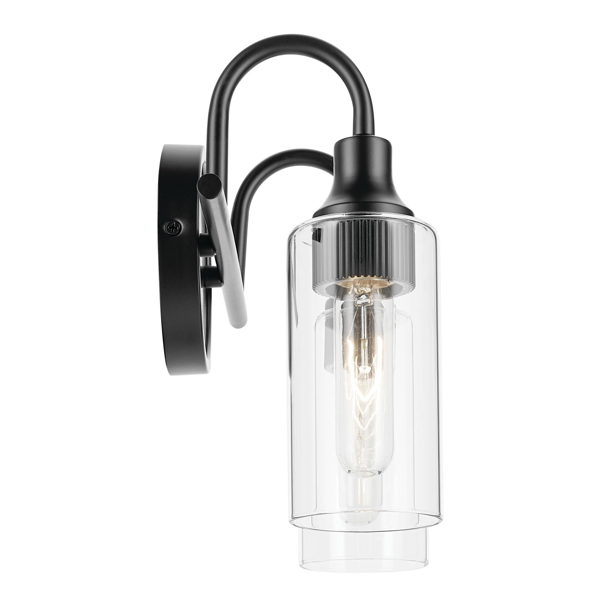 Shown in Black finish and Clear glass