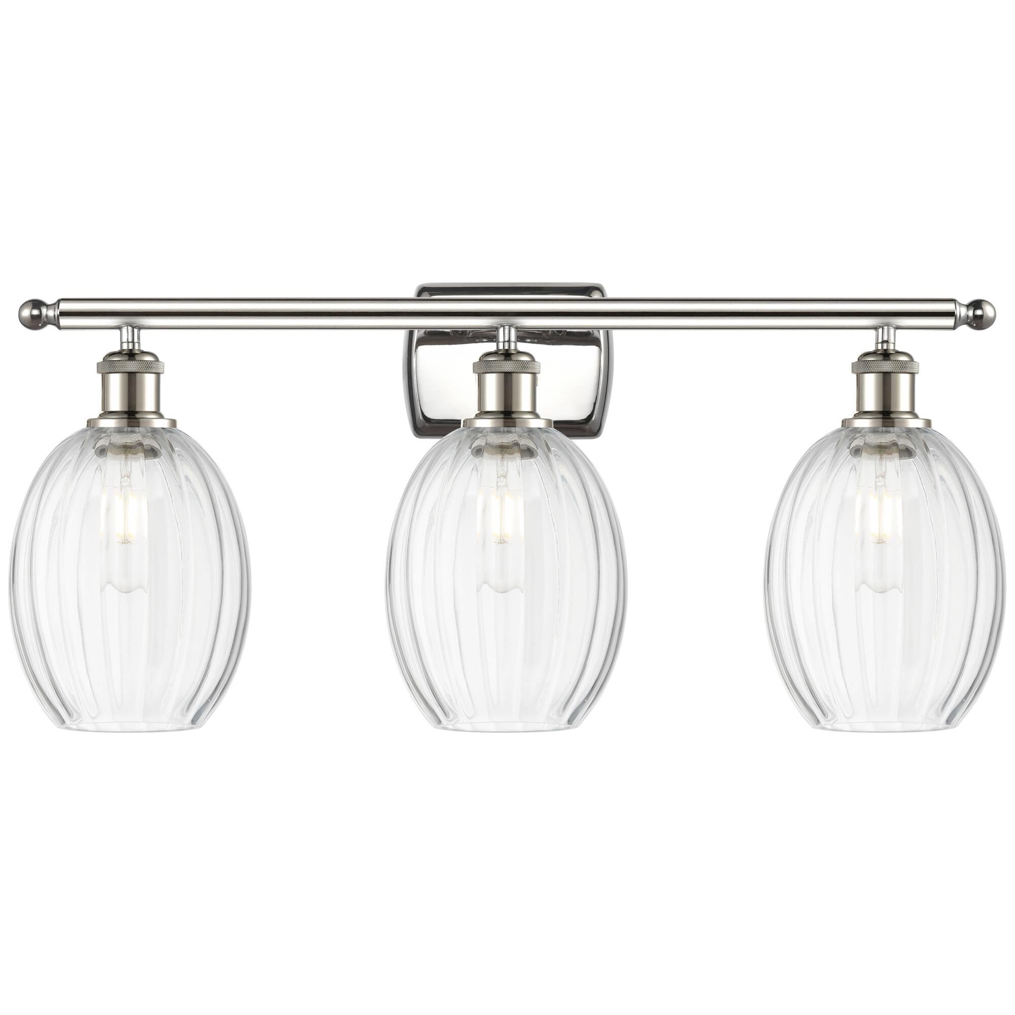 Shown in Polished Nickel finish and Clear glass