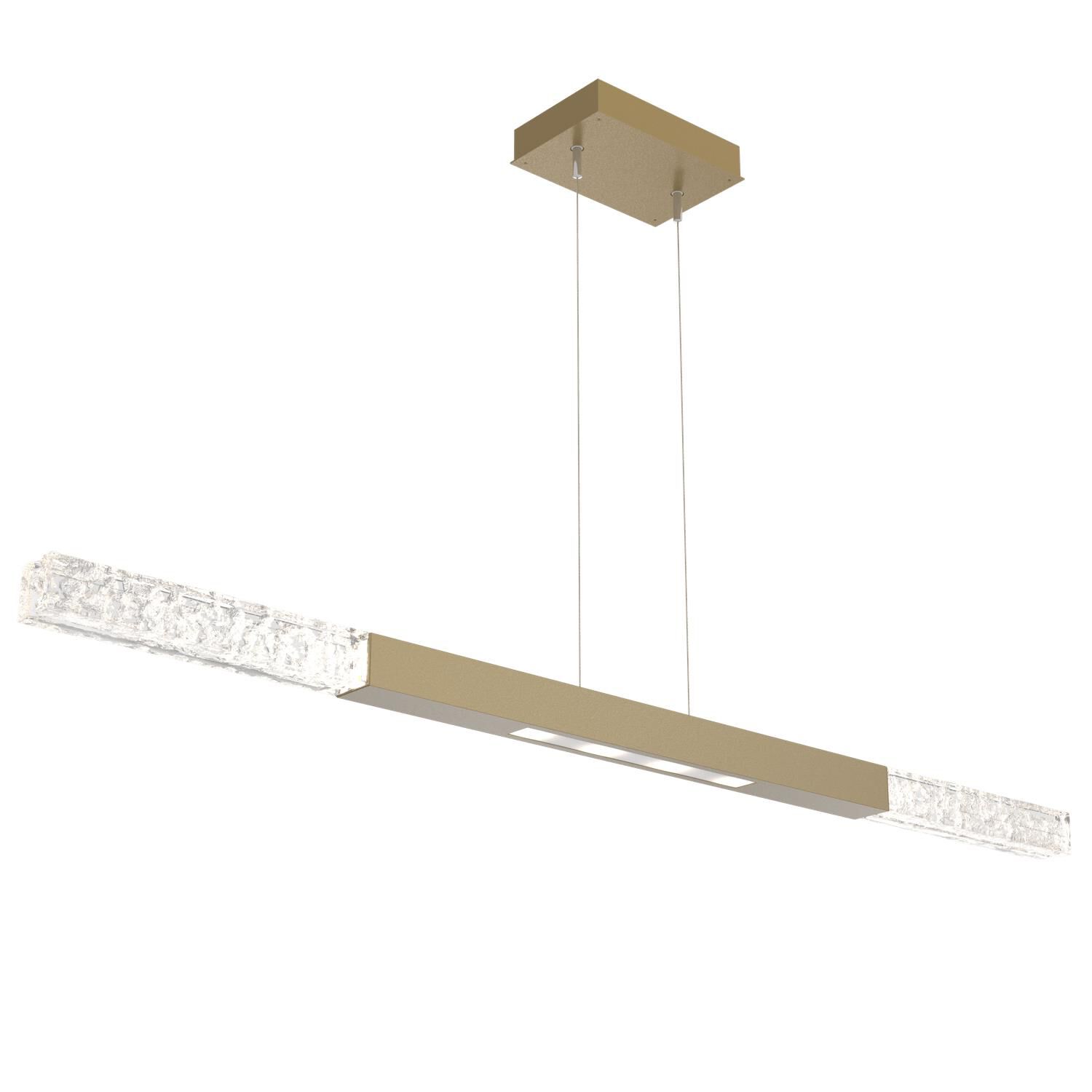 Shown in Gilded Brass finish and Clear Textured glass