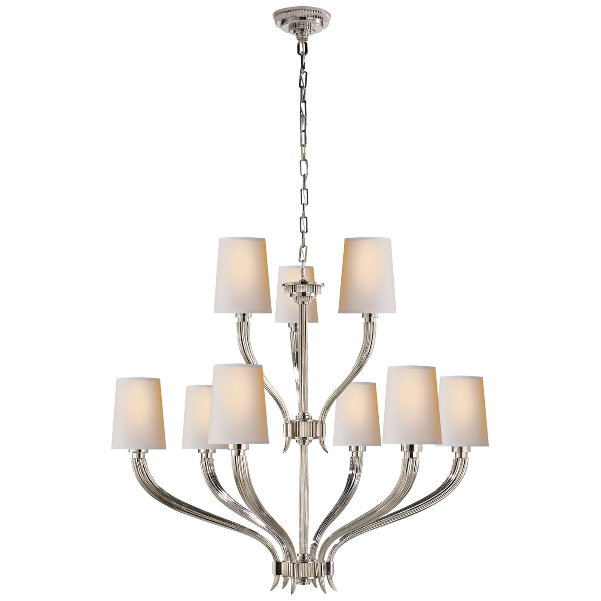 Shown in Polished Nickel finish and Natural Paper shade
