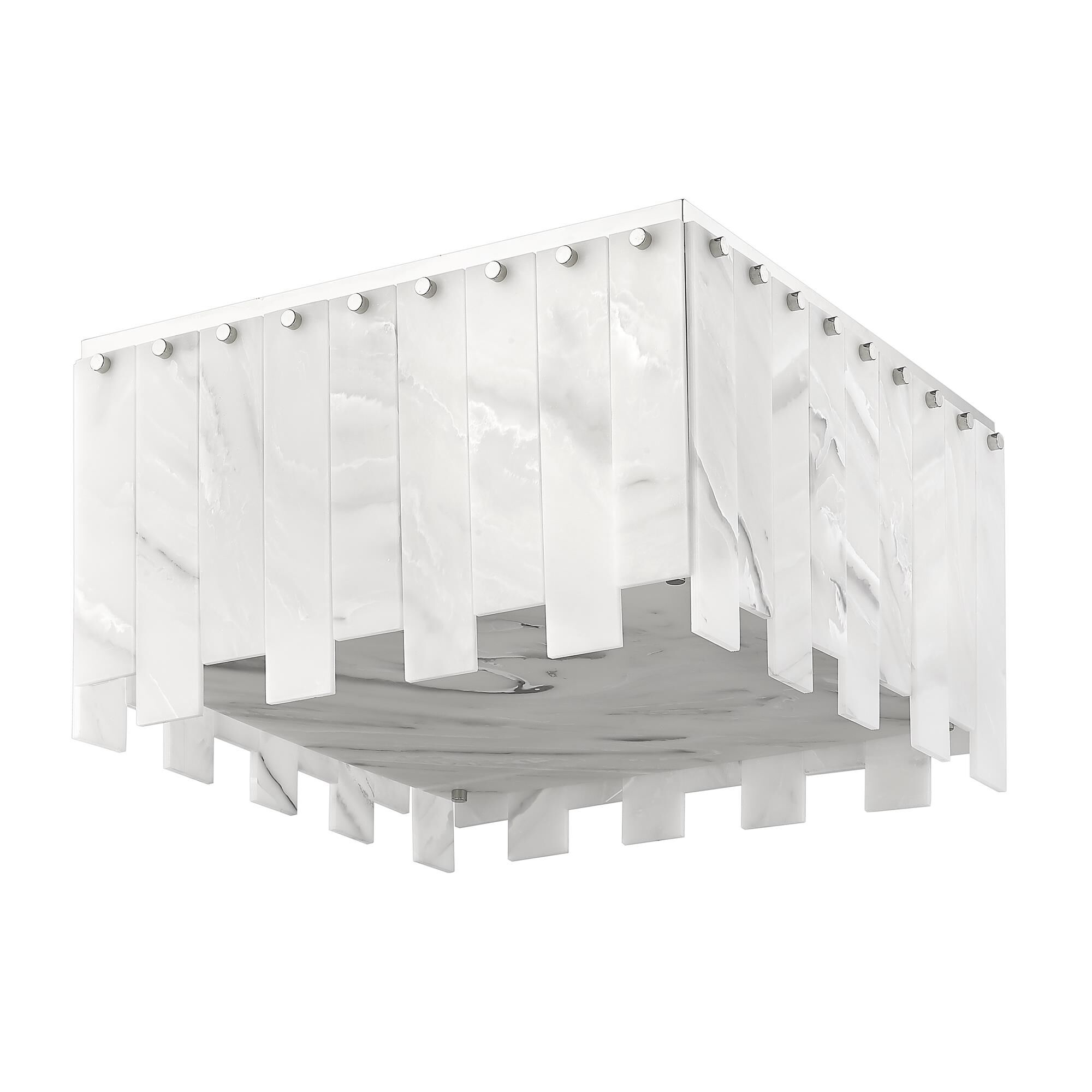 Shown in Polished Nickel finish and Alabaster Resin shade