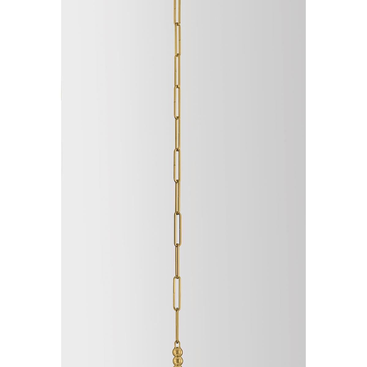 Shown in Vintage Brass finish and Piastre glass